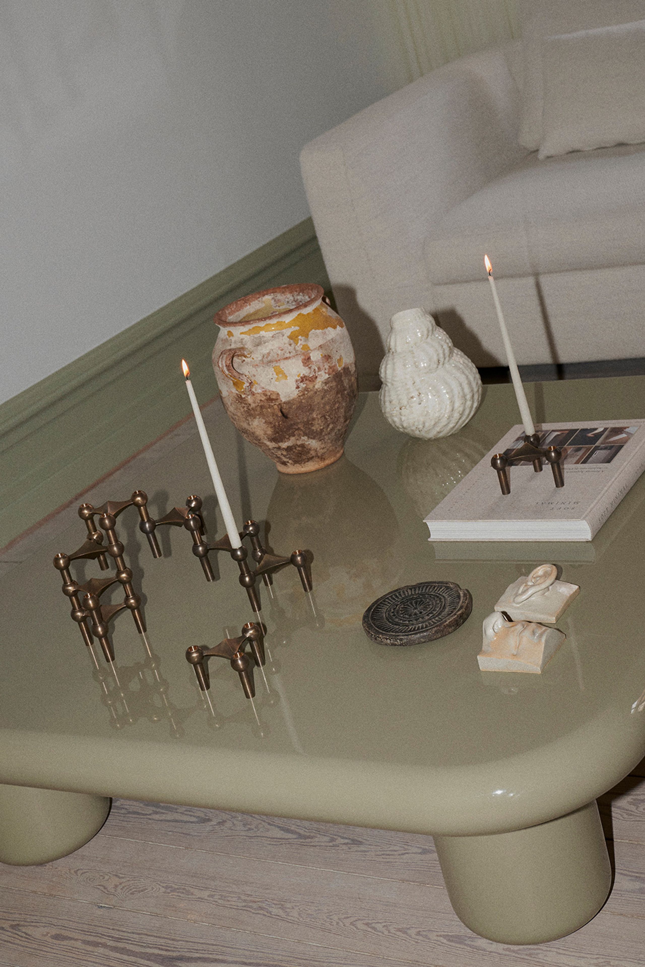 STOFF - Portavelas - Nagel Candle Holder - Bronzeret messing