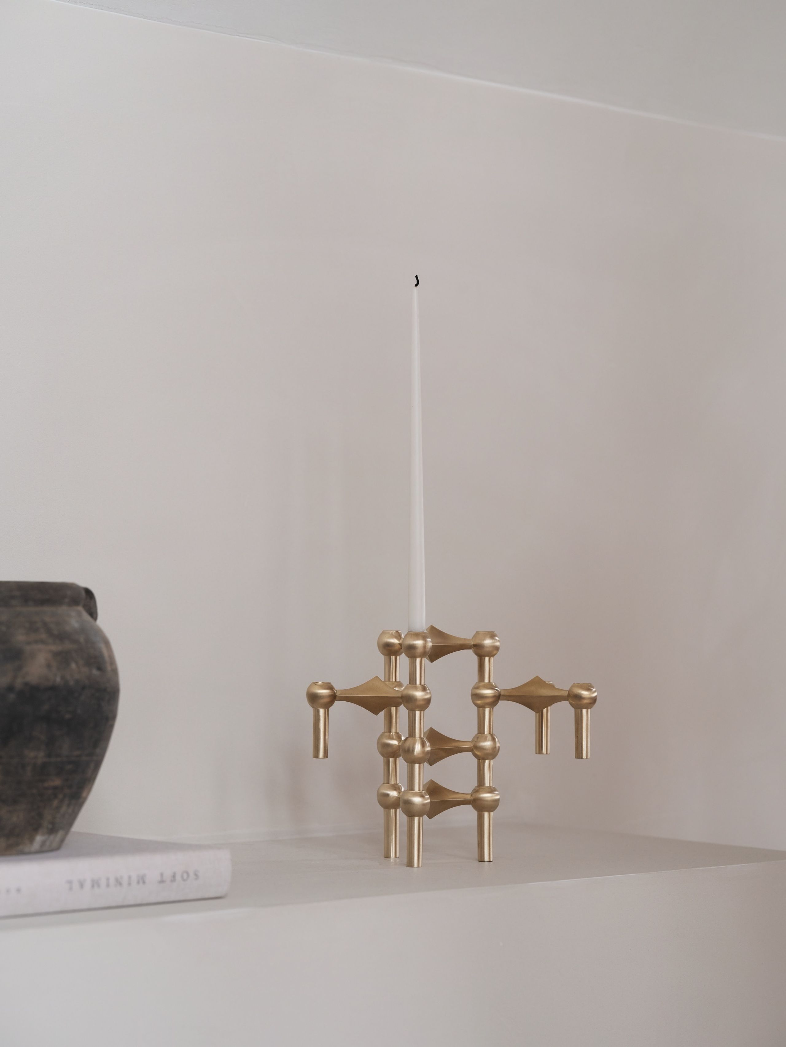 STOFF - Świecznik - Nagel Candle Holder - Brushed brass (Sæt á 3 stk.)