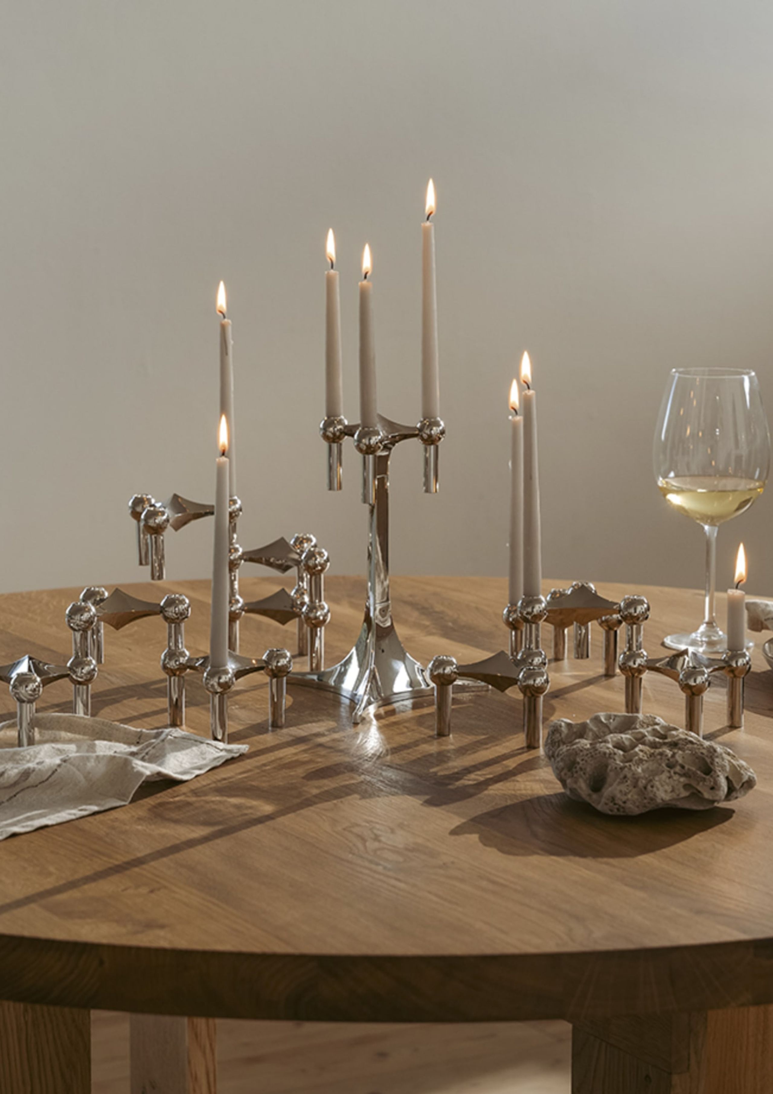 STOFF - Kerzenhalter - Nagel stand - Crome