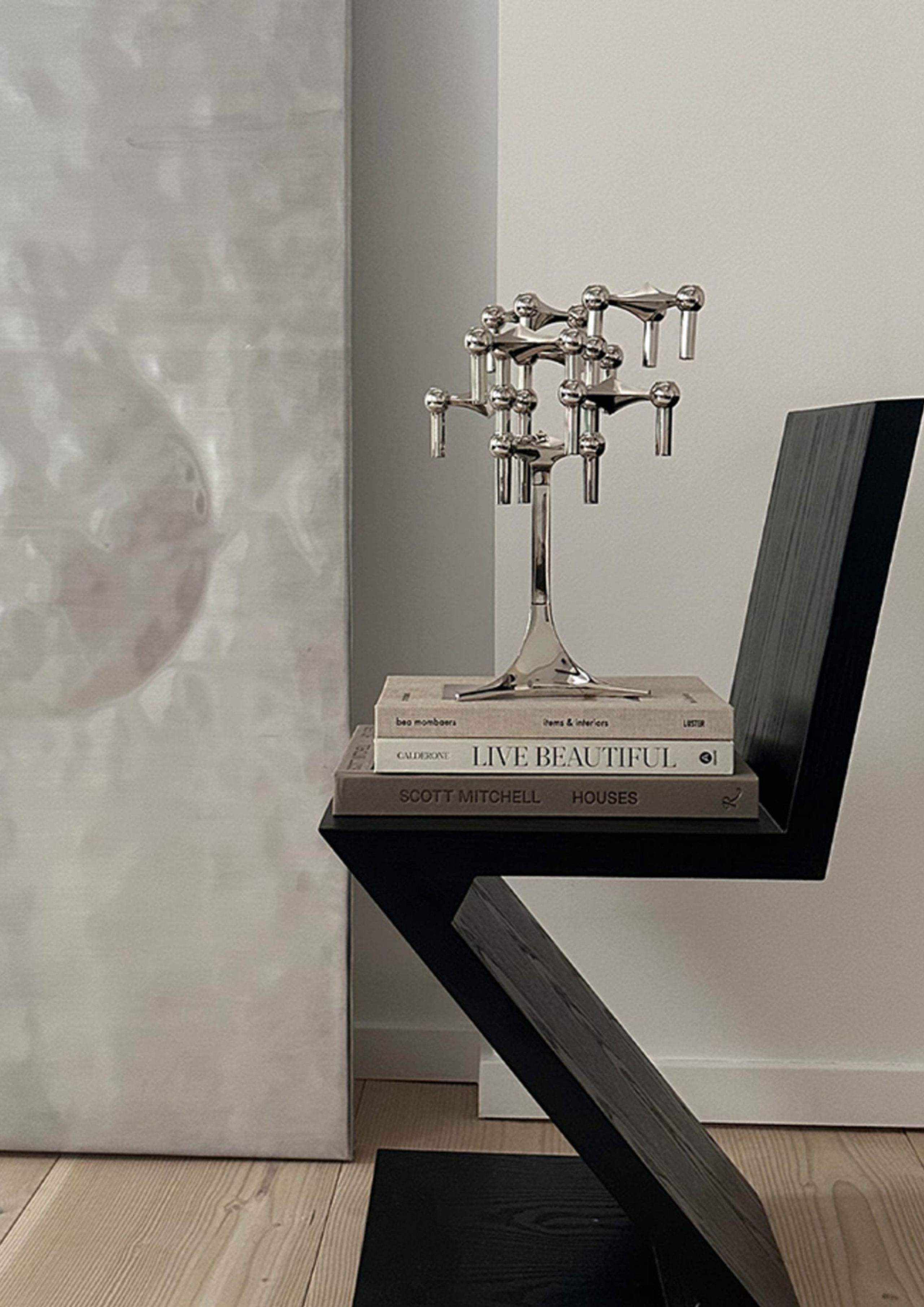 STOFF - Kerzenhalter - Nagel stand - Crome