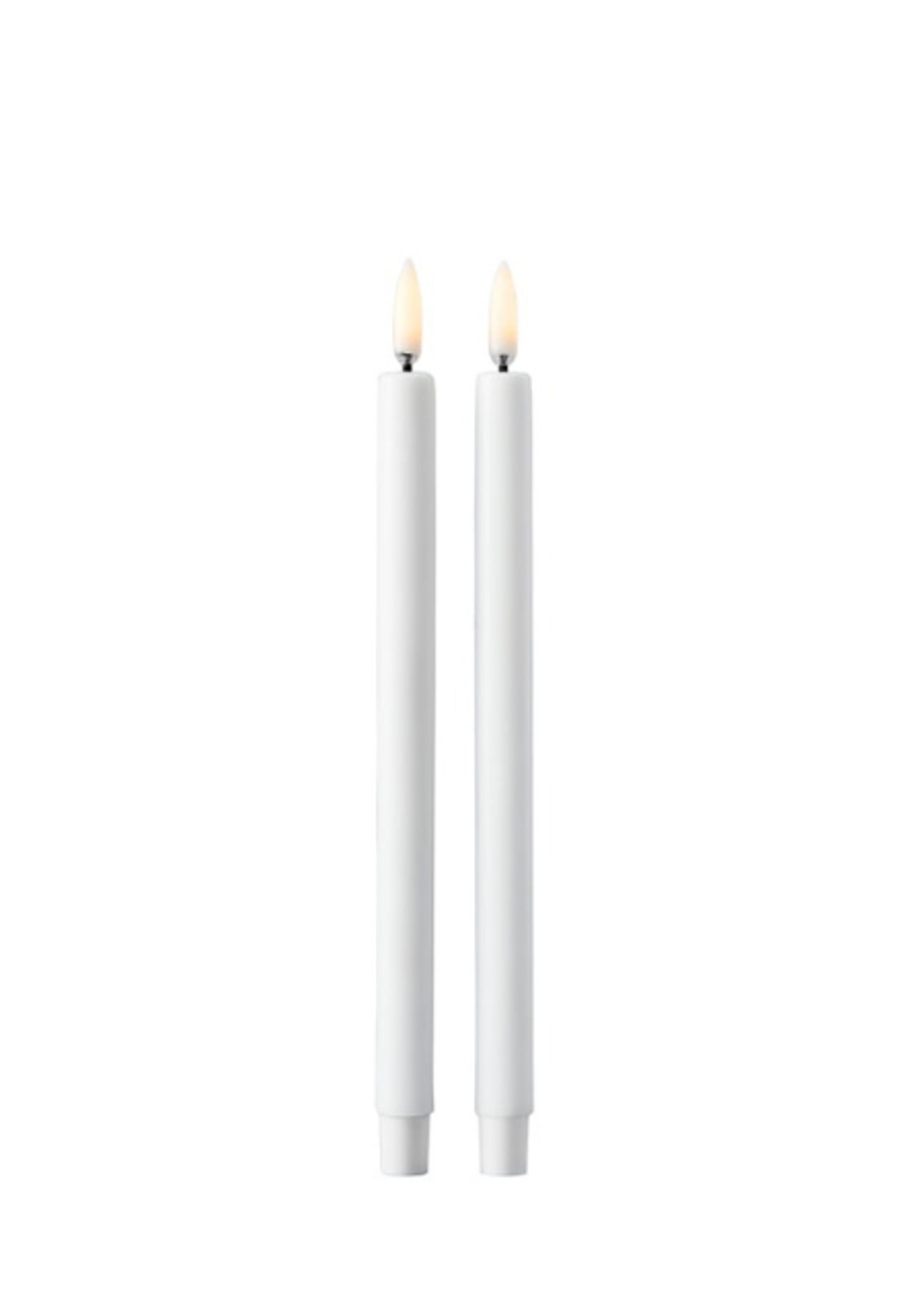 STOFF - Candles - LED Lys - Stoff Nagel - White - 2pcs