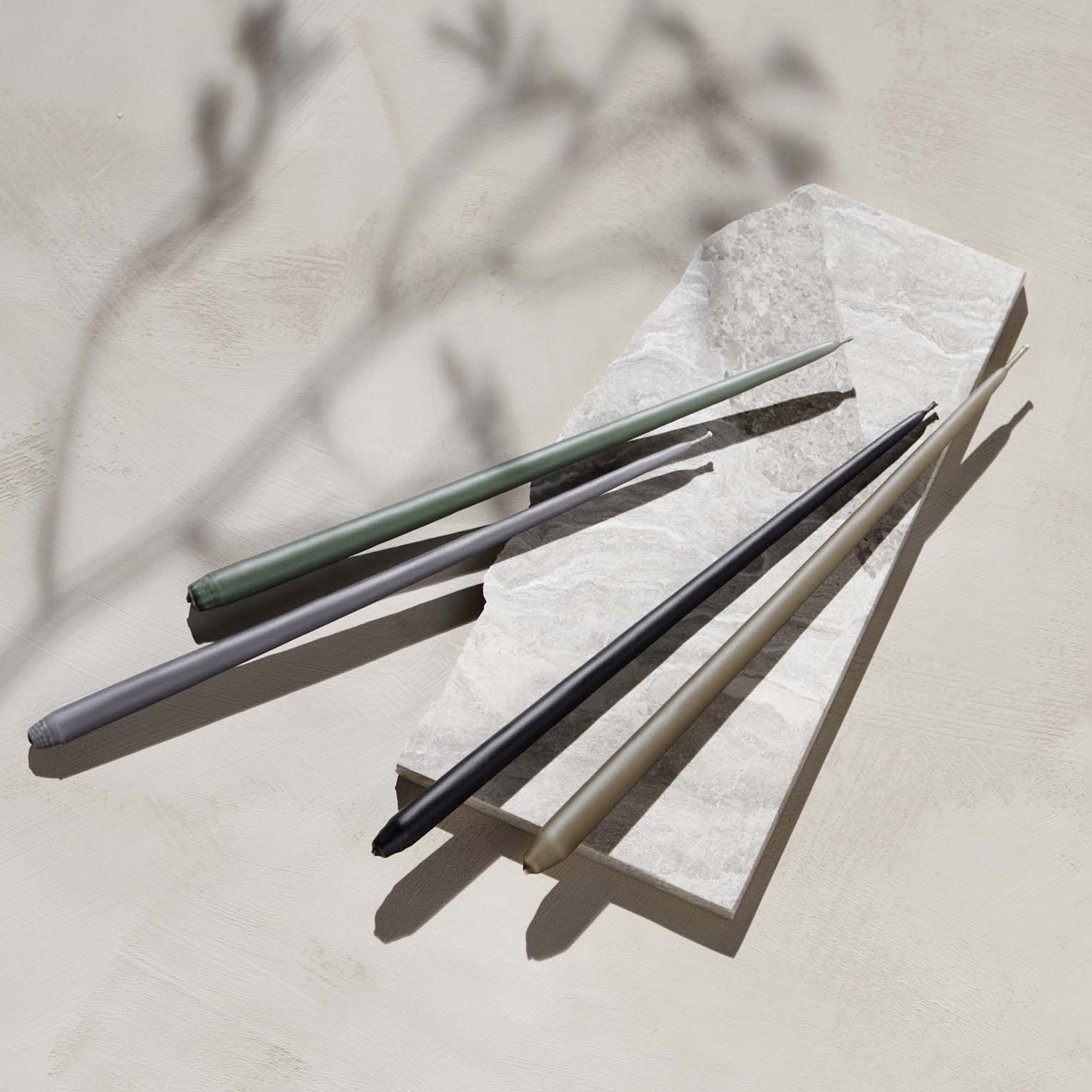 STOFF - Candles - Taper Candles - Taupe - Cone-shaped