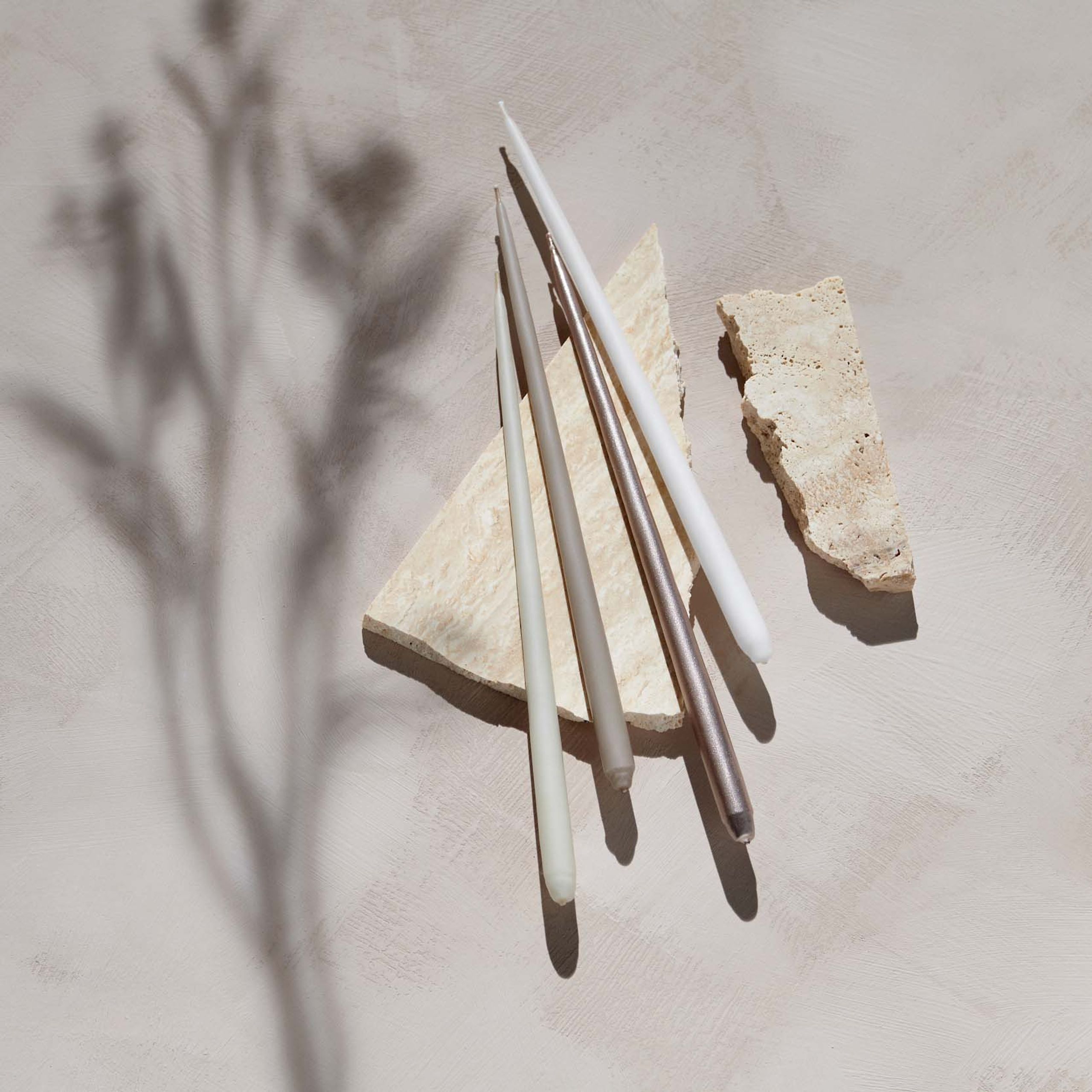 STOFF - Bougies - Taper Candles - White - Cone-shaped