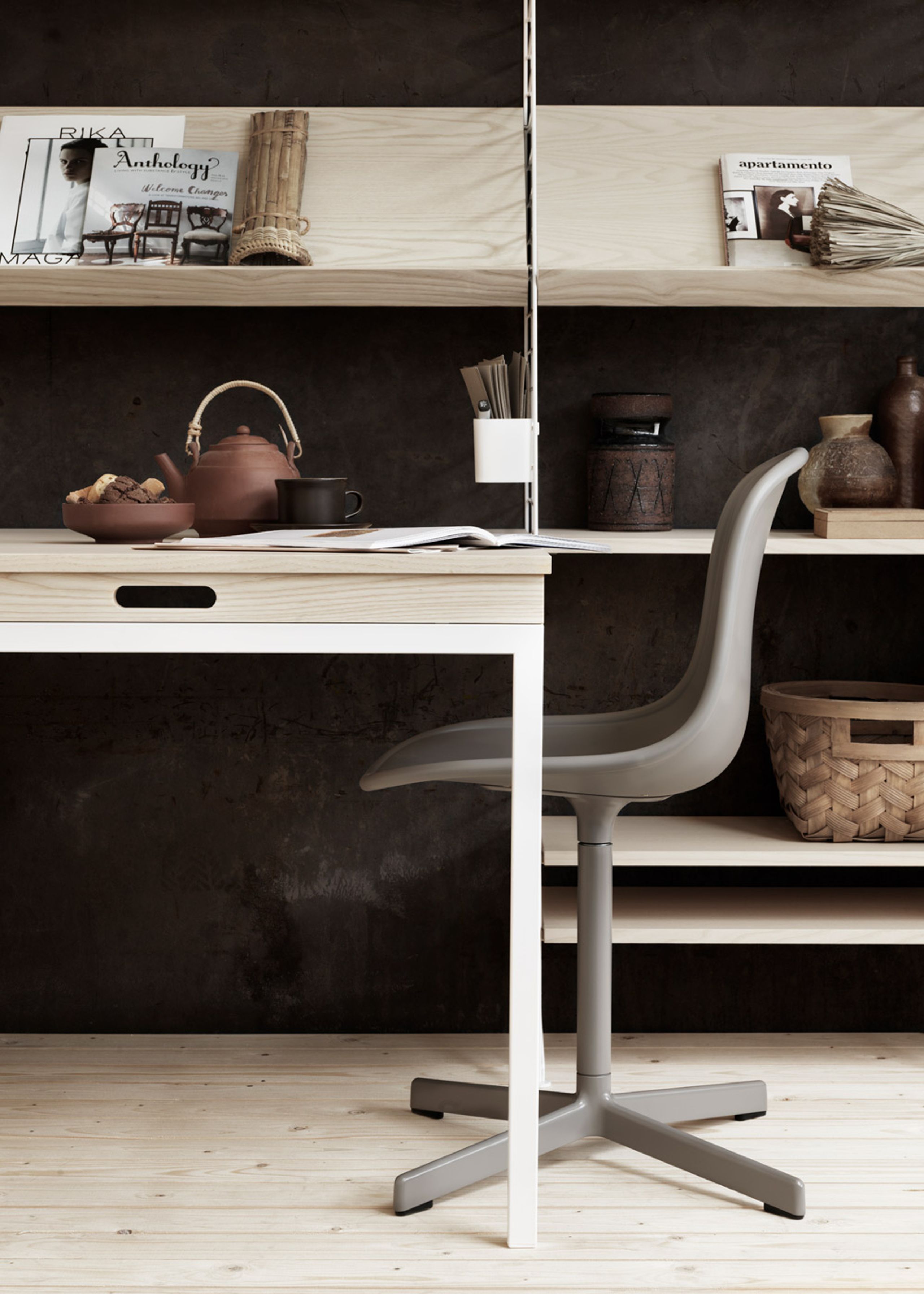 String - Table - Folding Table - Ash/White