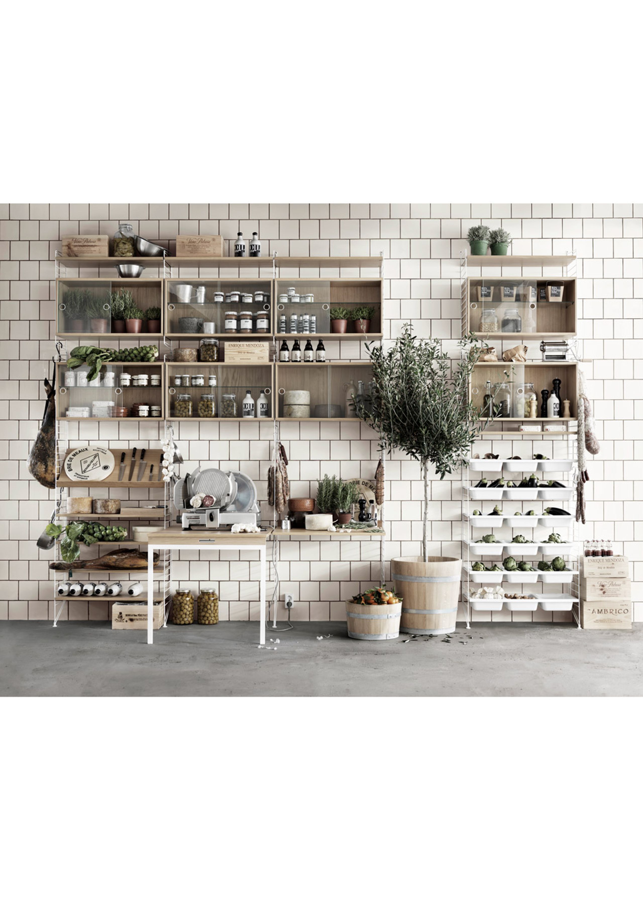 String - Table - Folding Table - Ash/White