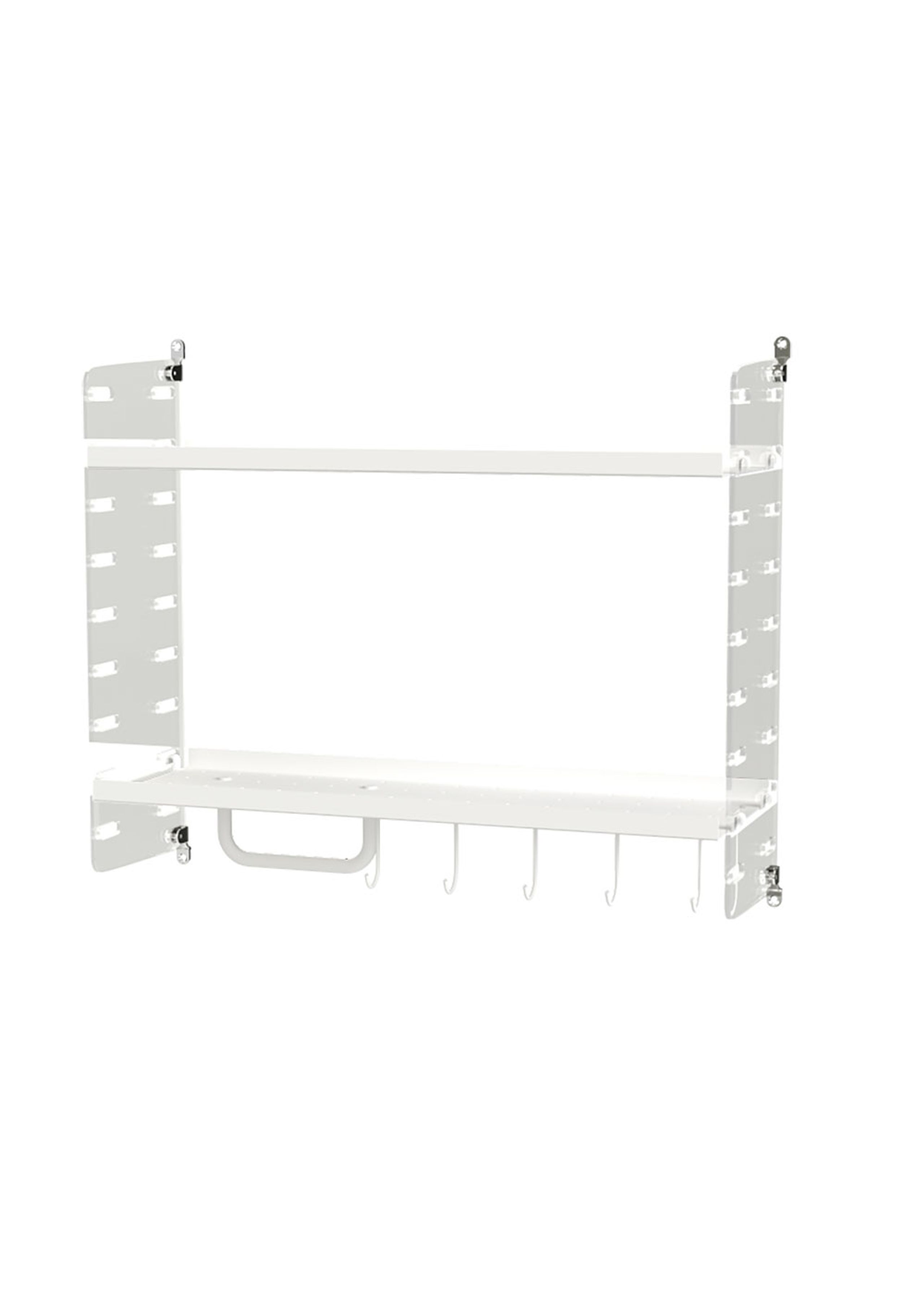 String Furniture - Système de rayonnage - Bathroom F - White / Clear Perspex