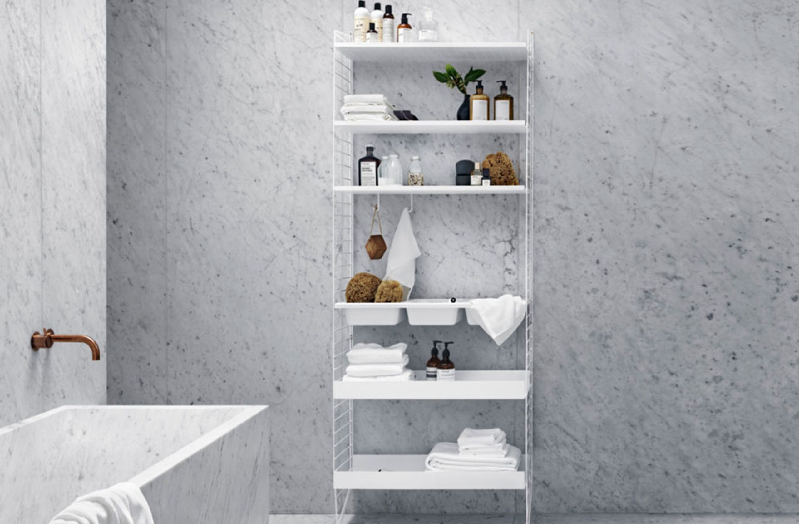 String Furniture - Système de rayonnage - Bathroom I - Beige / Beige