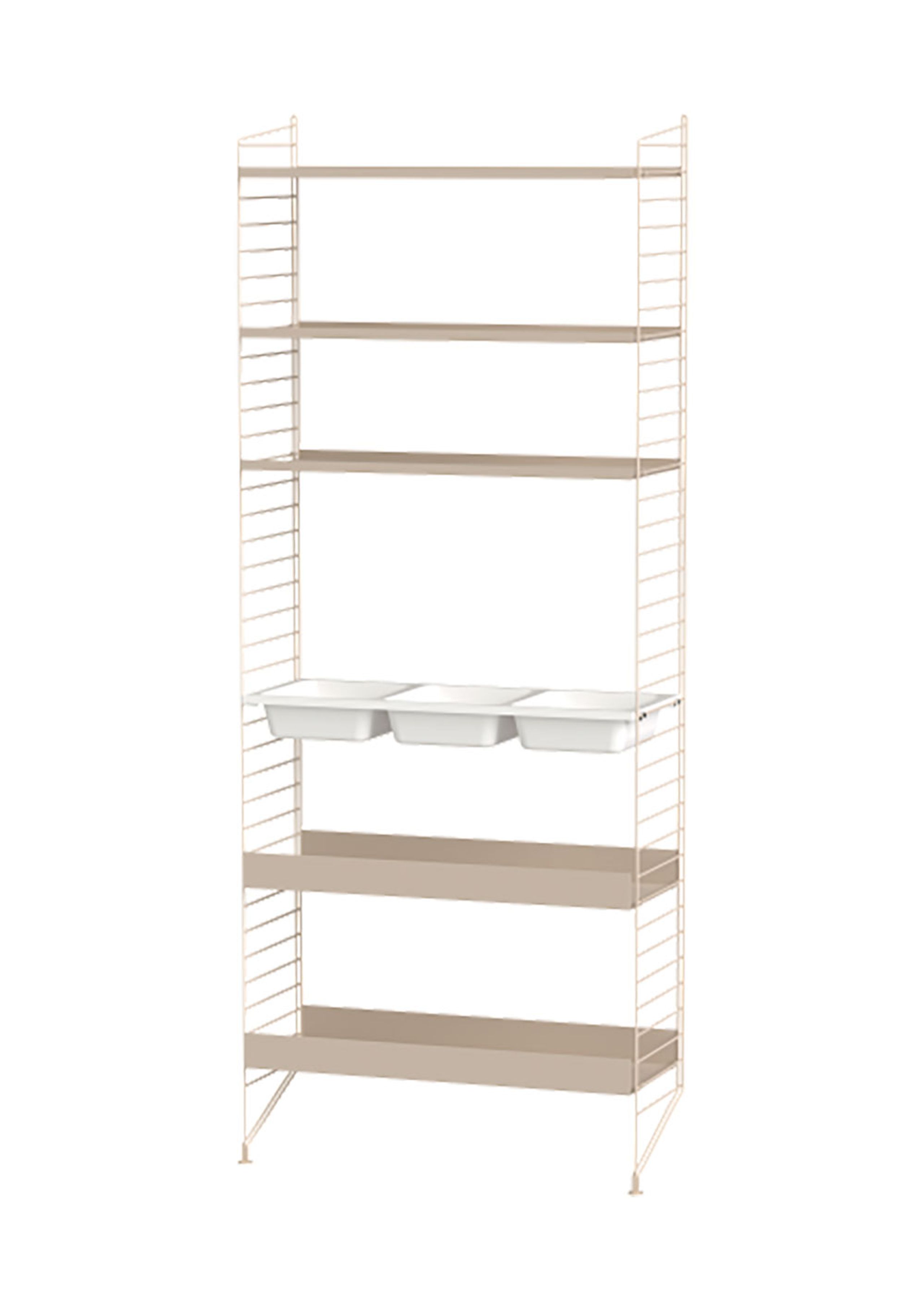 String Furniture - Système de rayonnage - Bathroom L - Beige / Beige