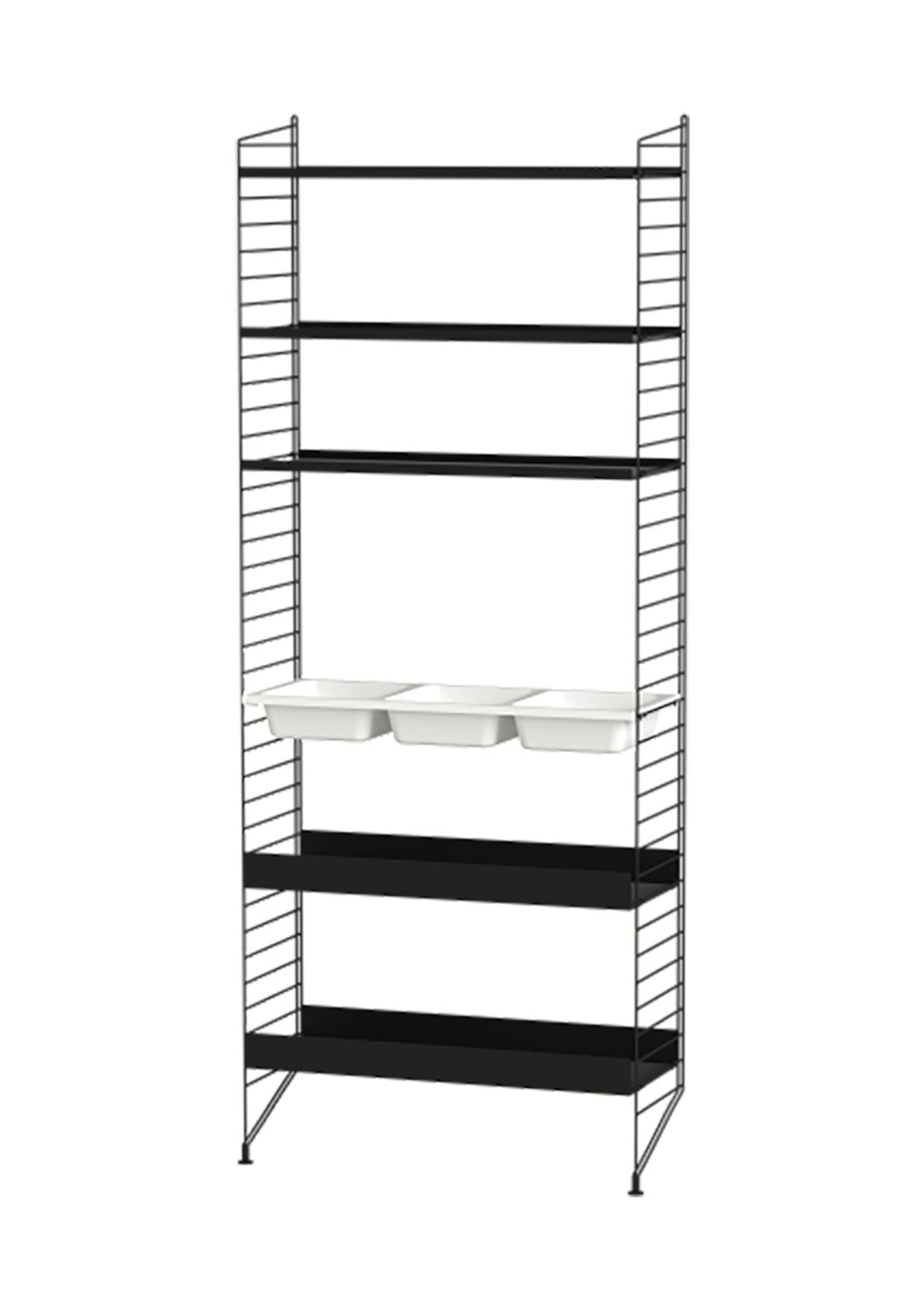 String Furniture - Sistema de prateleiras - Bathroom L - Black / Black