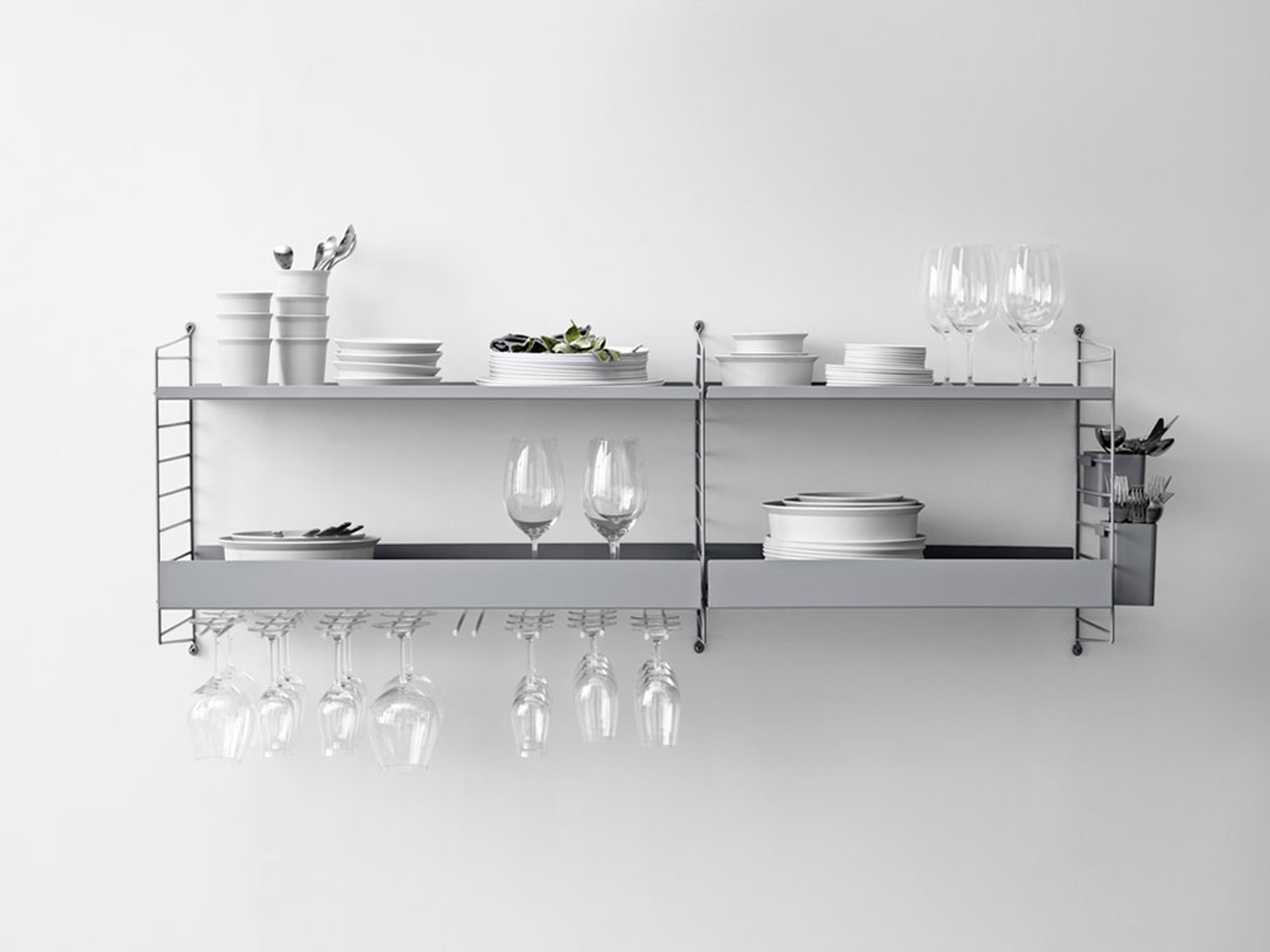 String Furniture - Shelving system - Kitchen C - White / White