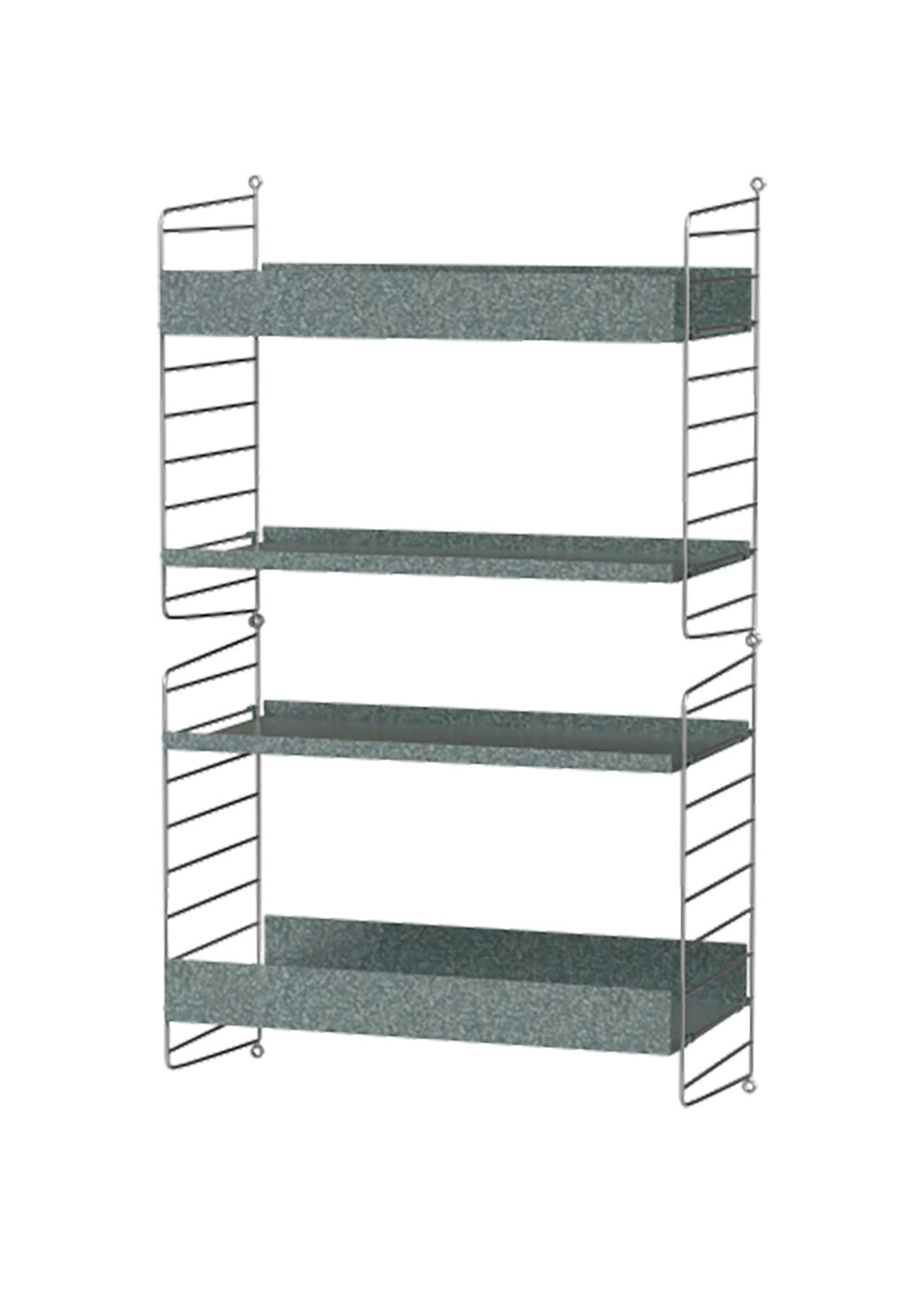 String Furniture - Sistema di scaffalature - Outdoor C - Galvanized / Galvanized