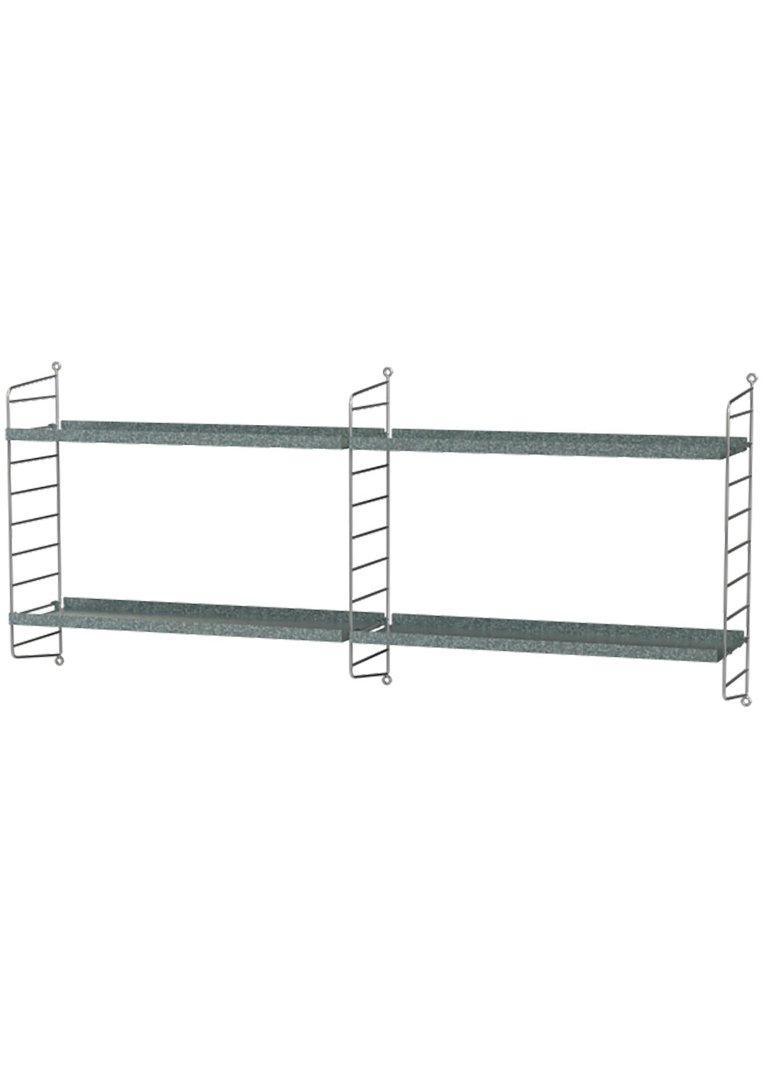 String Furniture - Sistema di scaffalature - Outdoor G - Galvanized / Galvanized