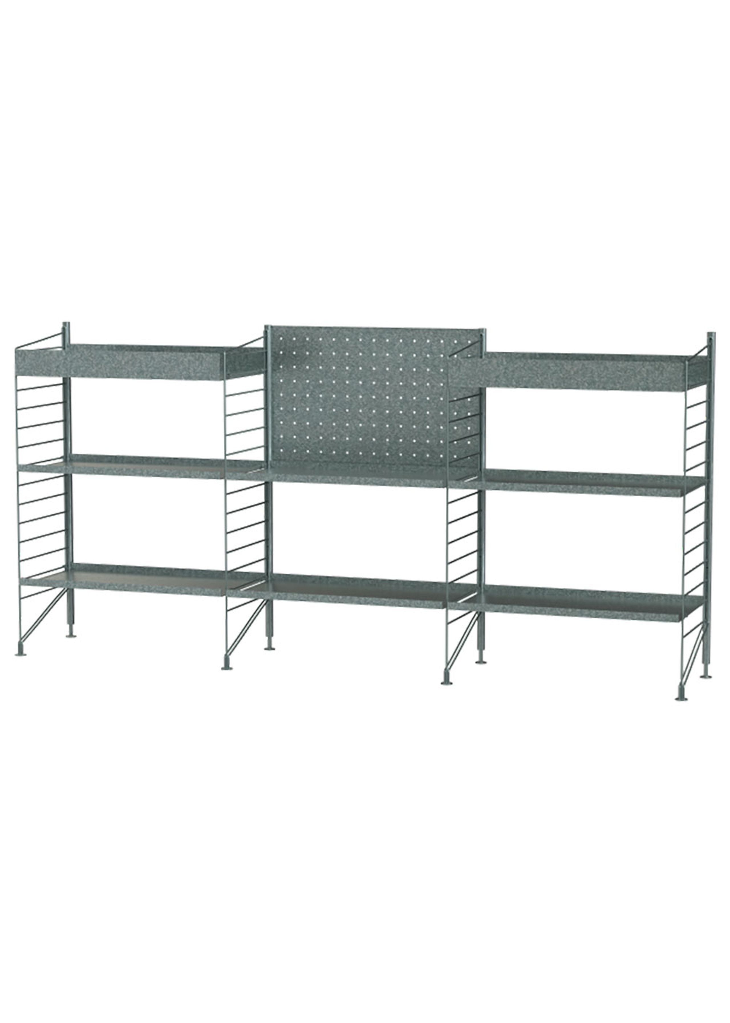 String Furniture - Regalsystem - Outdoor M - Galvanized / Galvanized