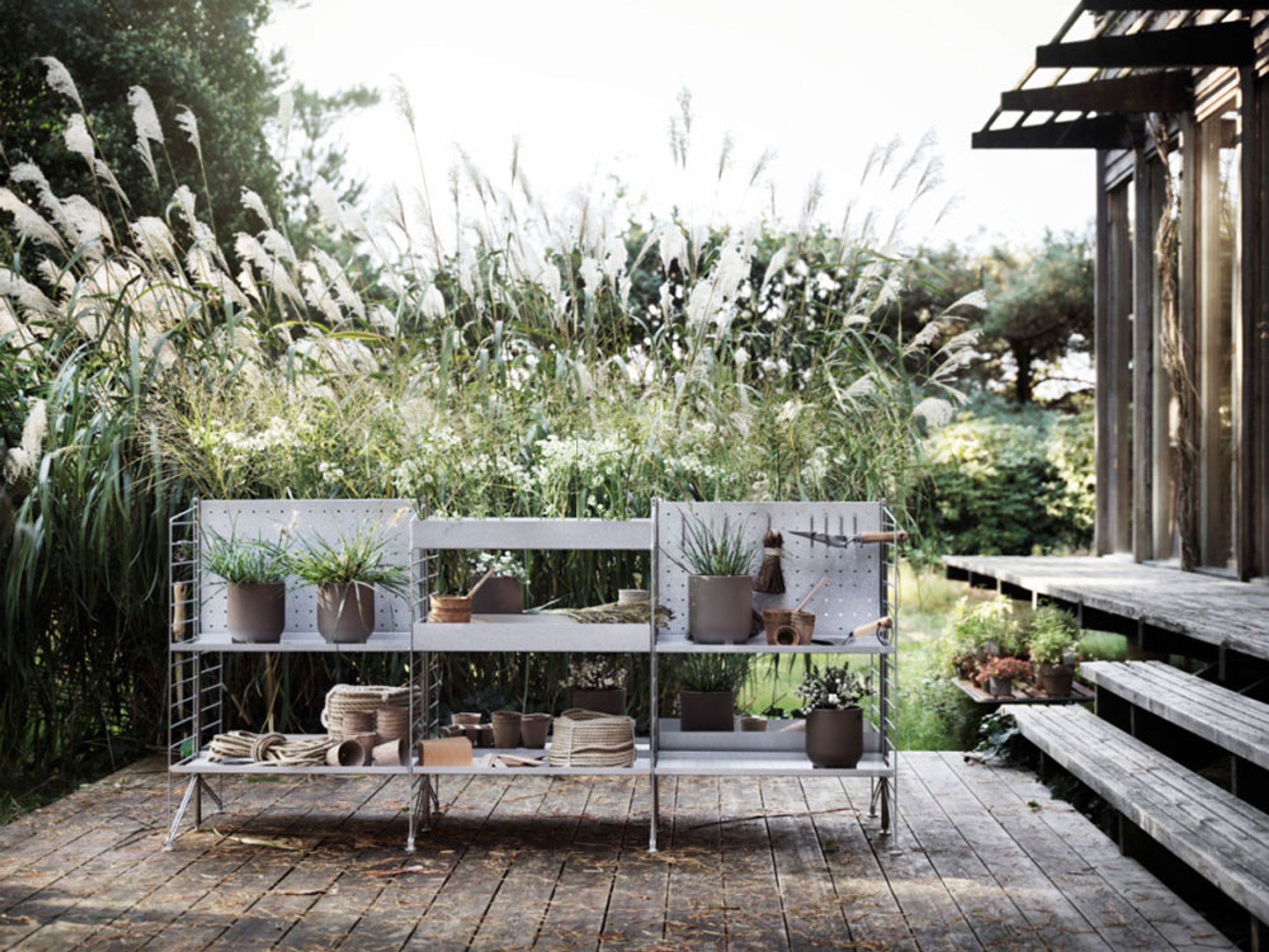 String Furniture - Regalsystem - Outdoor N - Galvanized / Galvanized