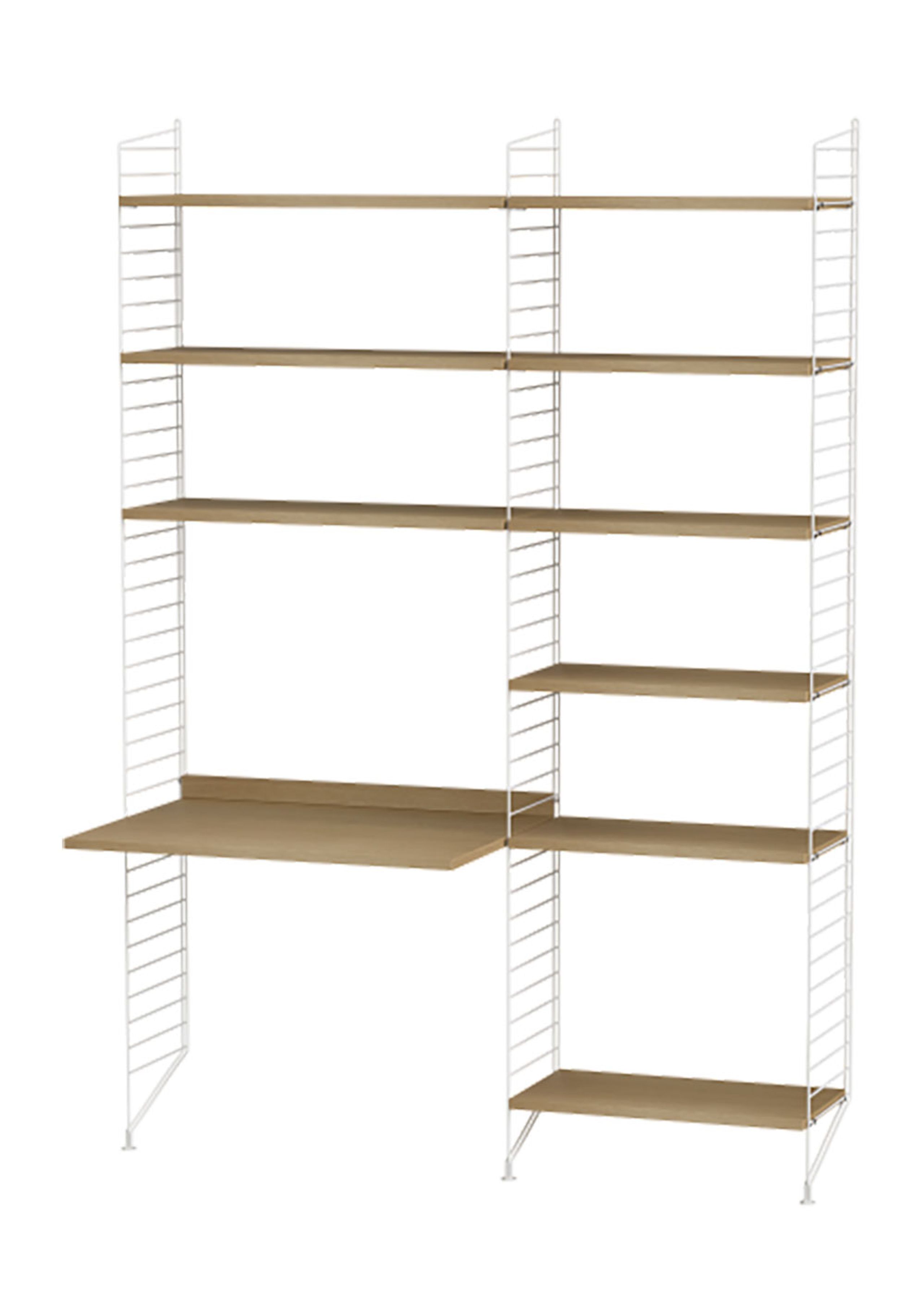 String Furniture - Système de rayonnage - Workspace B - Oak / White