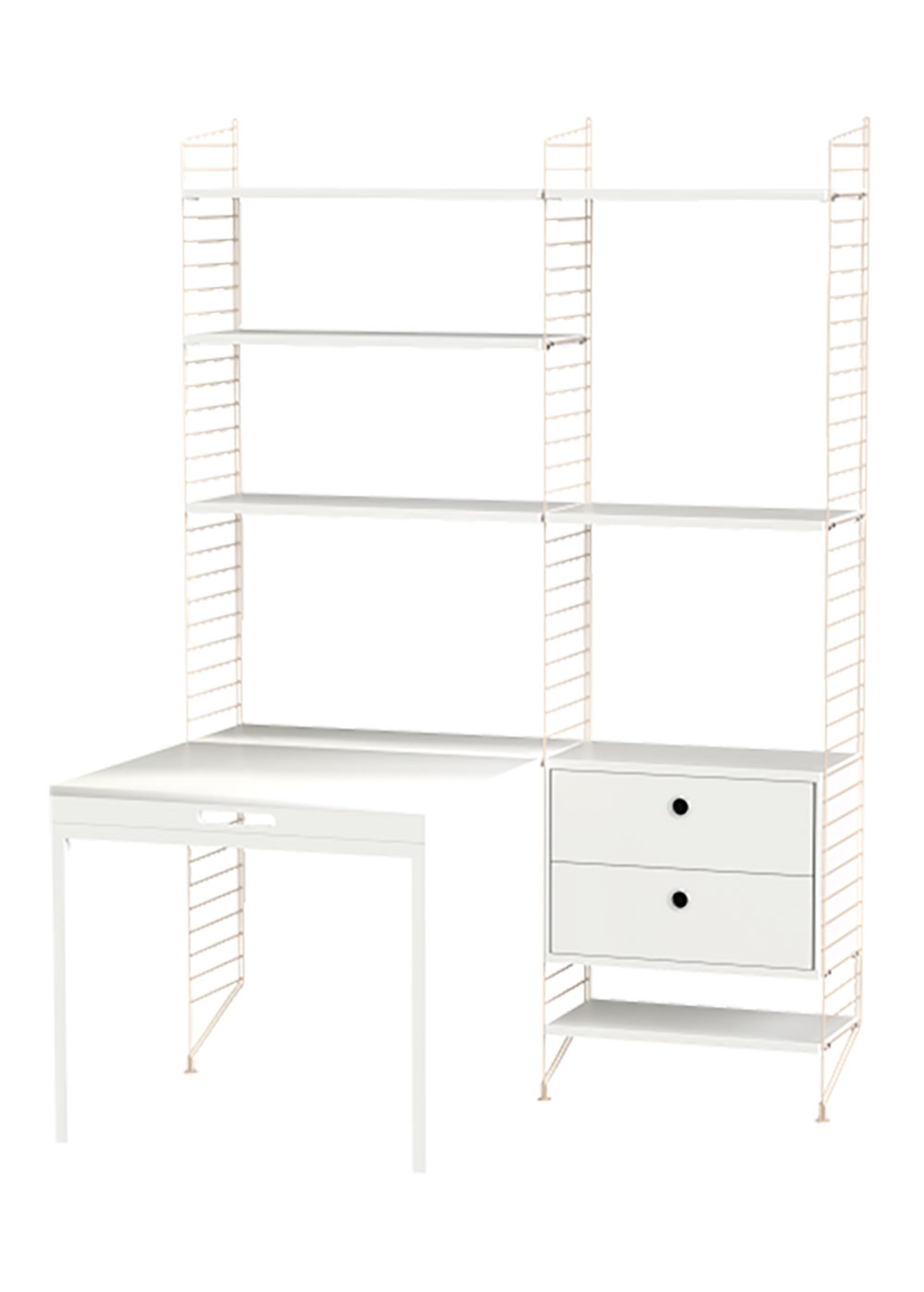 String Furniture - Reolsystem - Workspace E - White / Beige