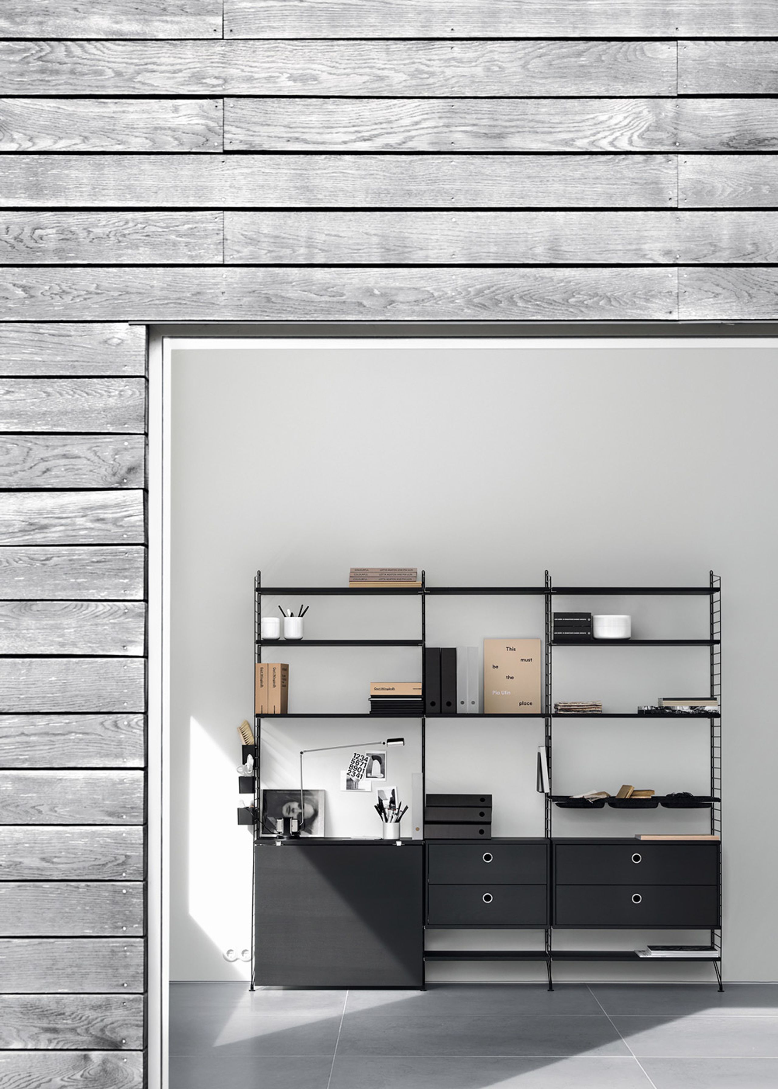 String - Hylla - Felt Bowl Shelf - Anthracite Grey