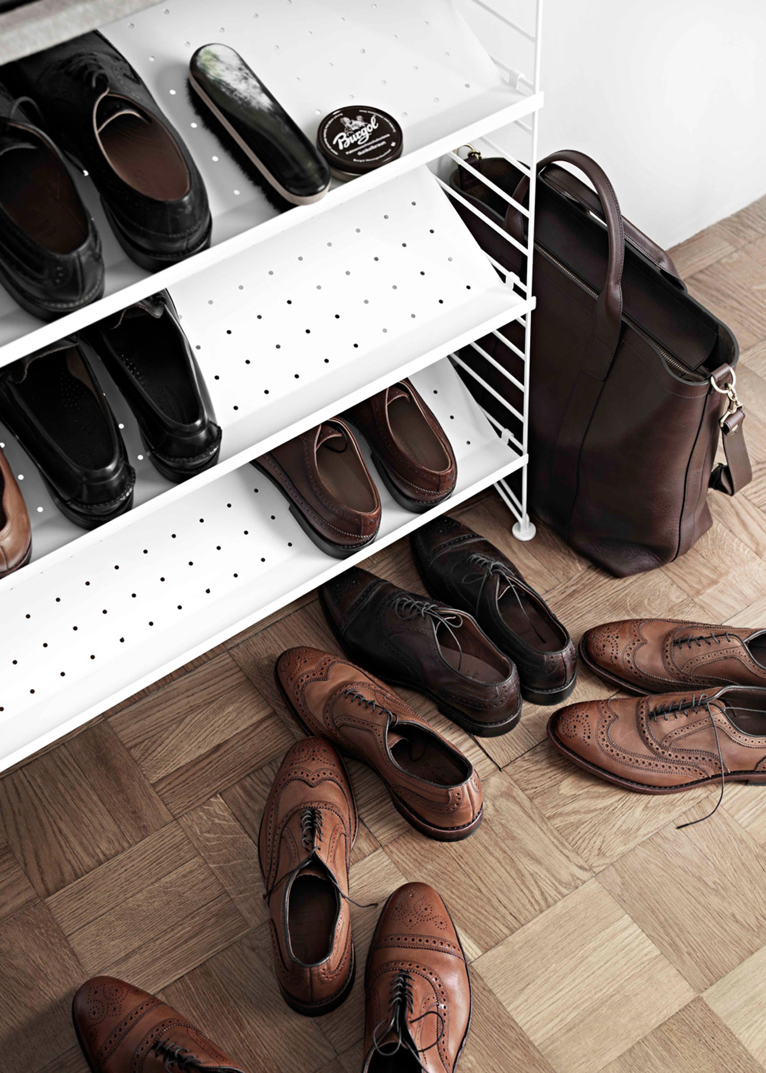 String - Shelf - Metal Shoe Shelf - Grey