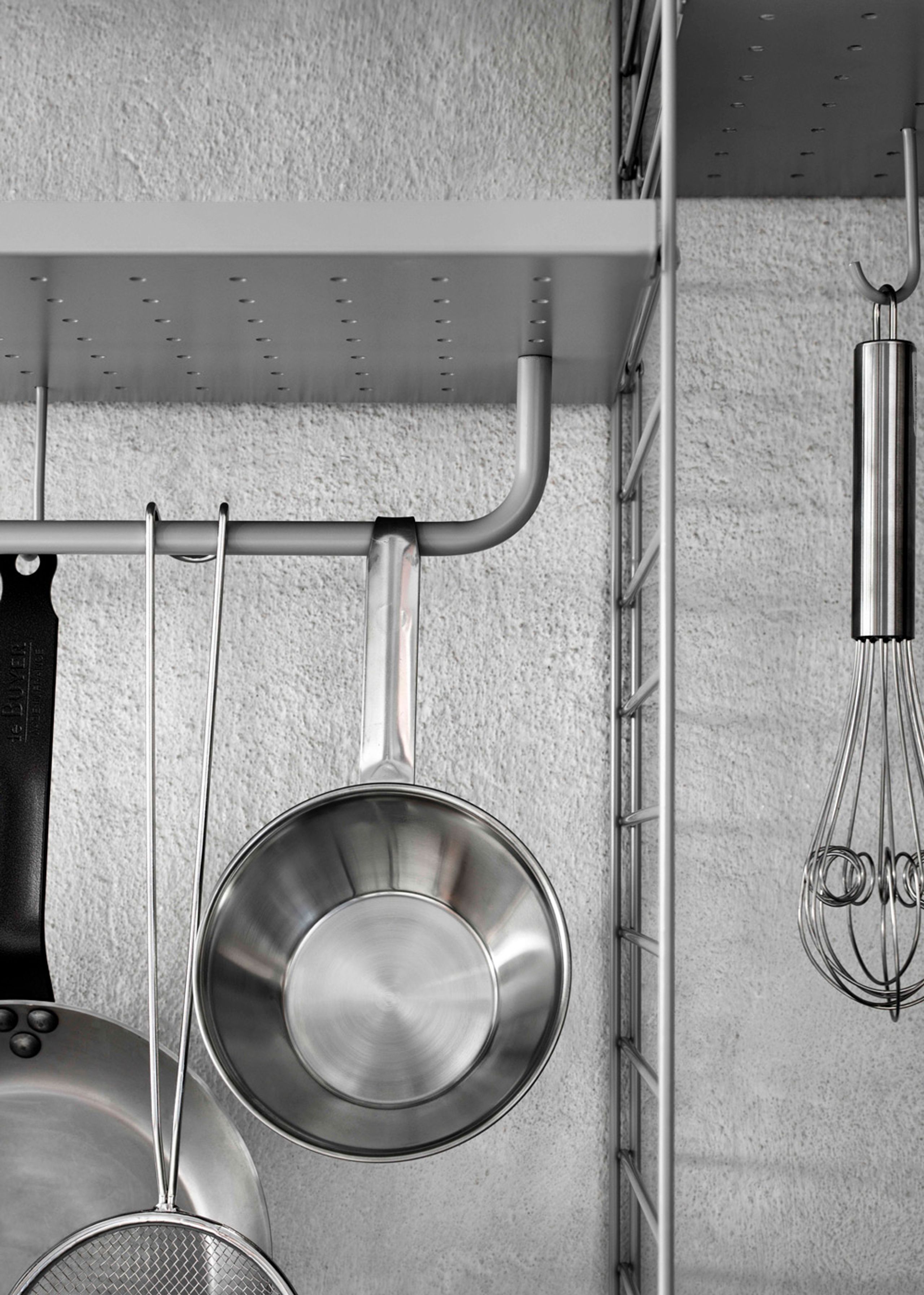 String - Hooks - Rods for Metal Shelf - Small - Grey