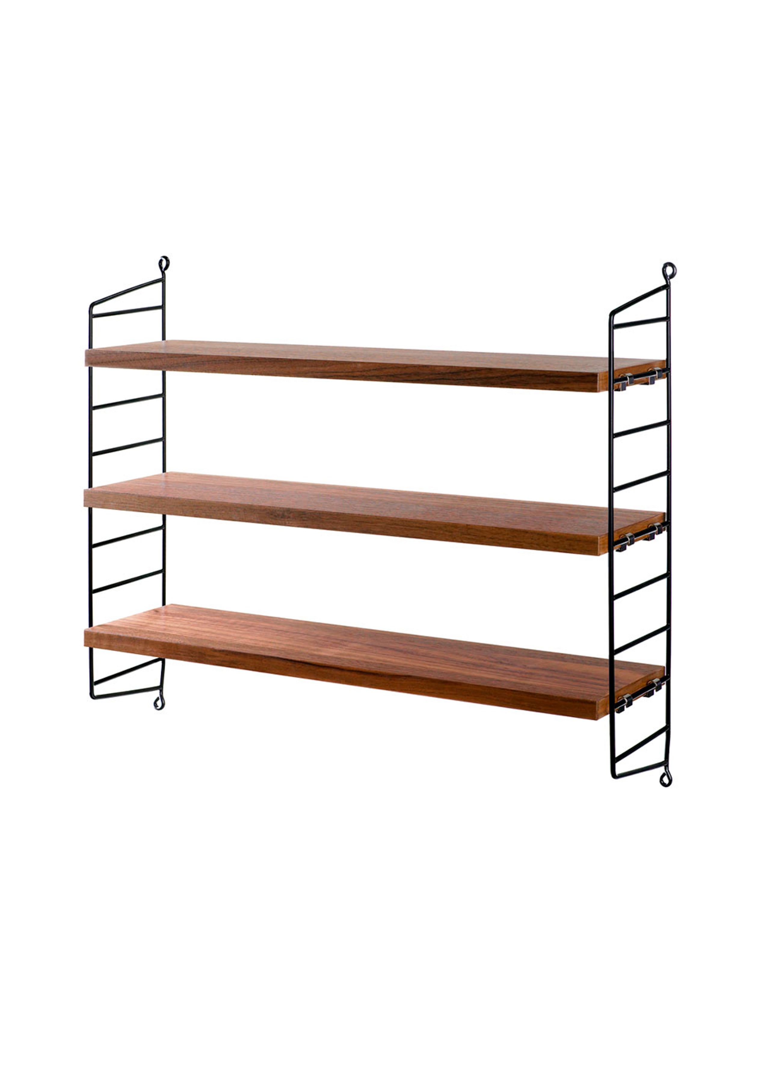 String - Étagère - String Pocket - Walnut/Black