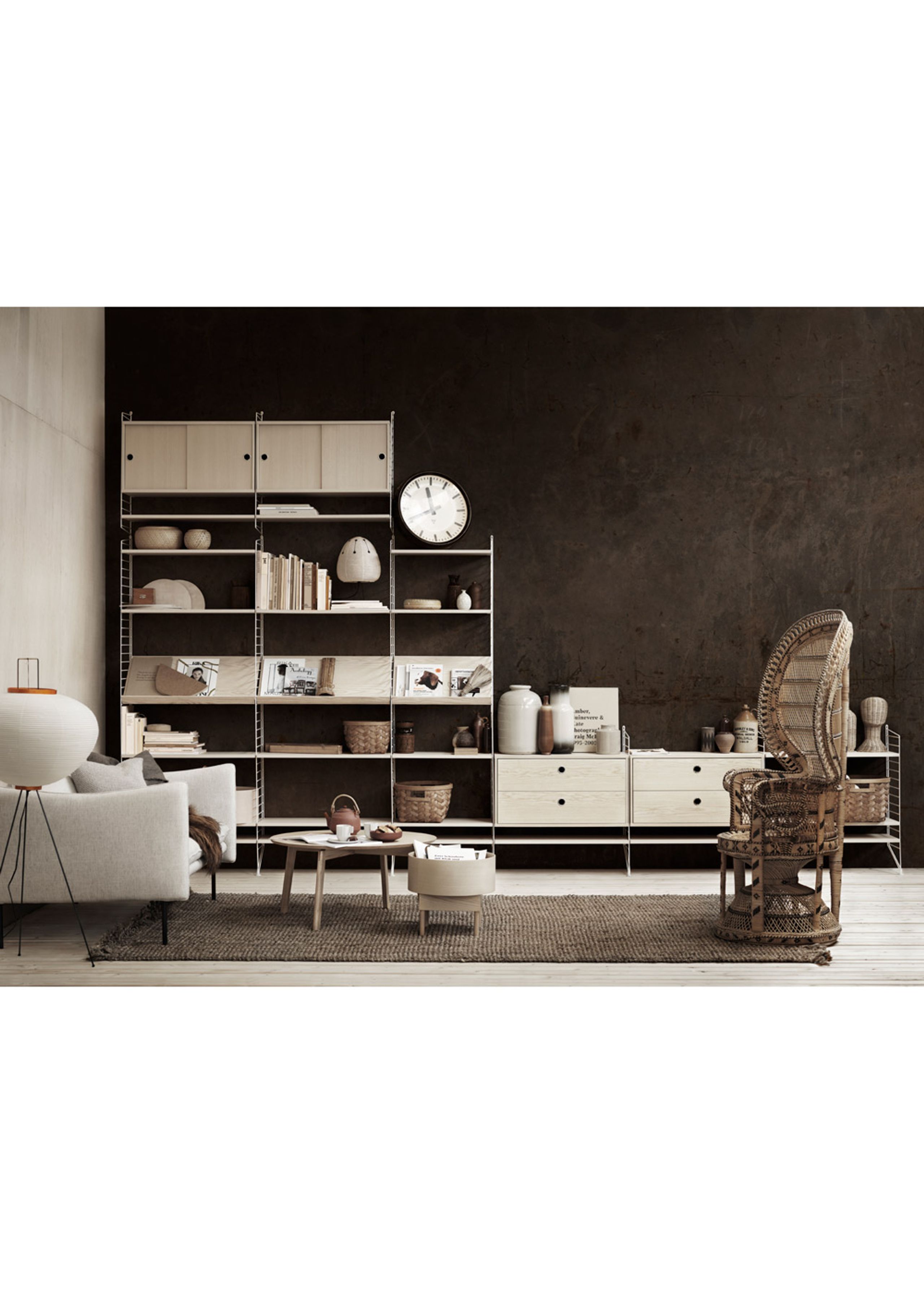 String - Szafka - Cabinet w/ Sliding Doors - Large - Grey