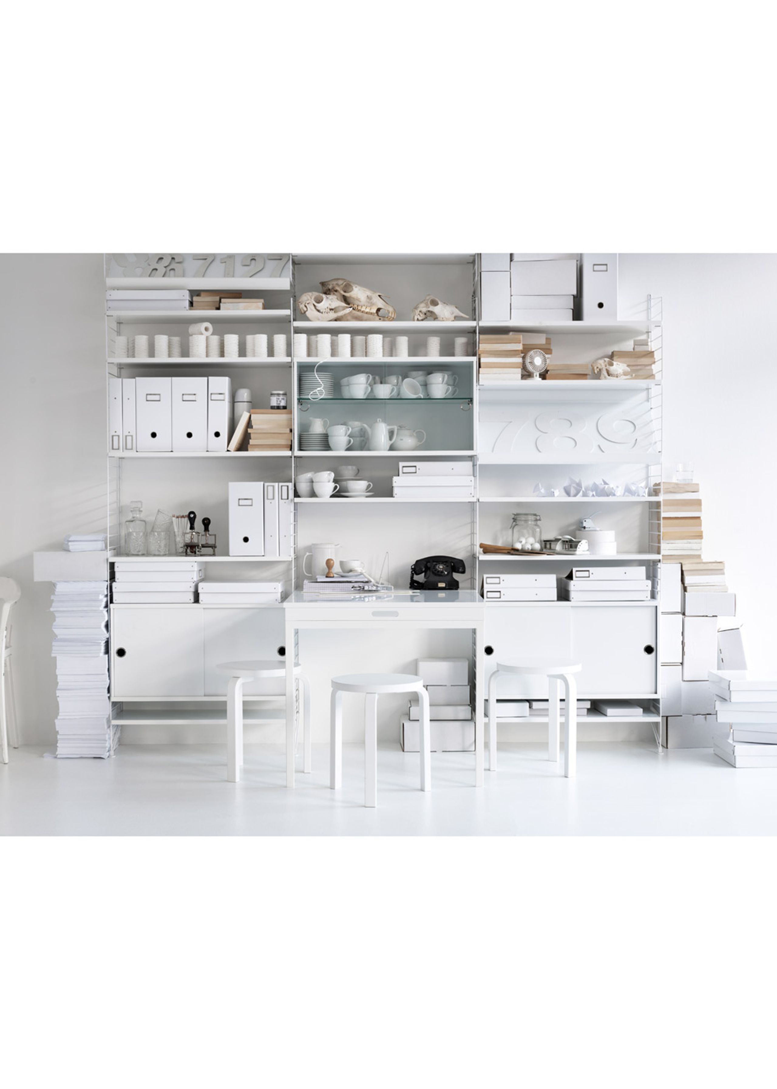 String - Cabinet - Cabinet w/ Sliding Doors - Small - Walnut