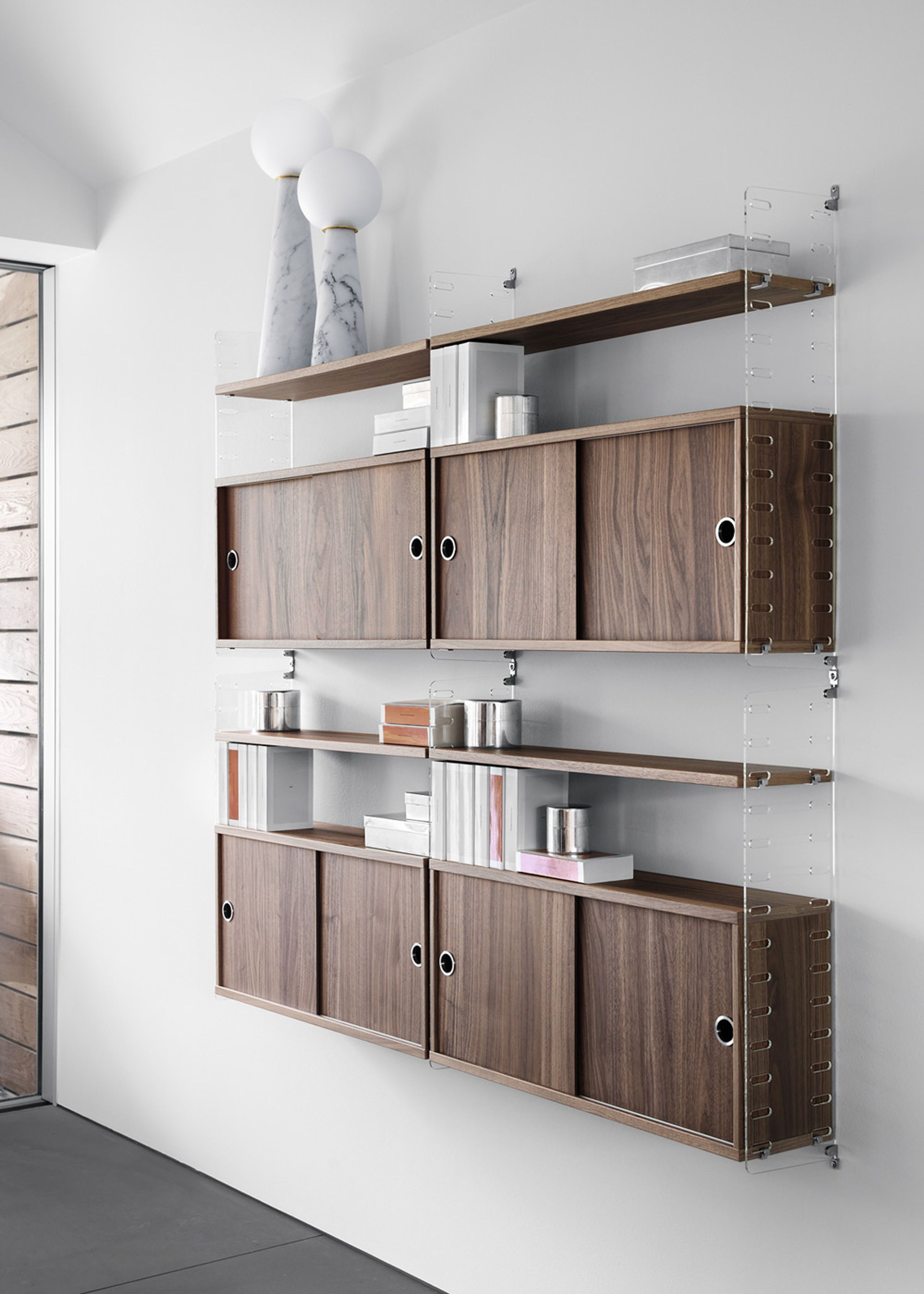 String - Cabinet - Cabinet w/ Sliding Doors - Small - Walnut