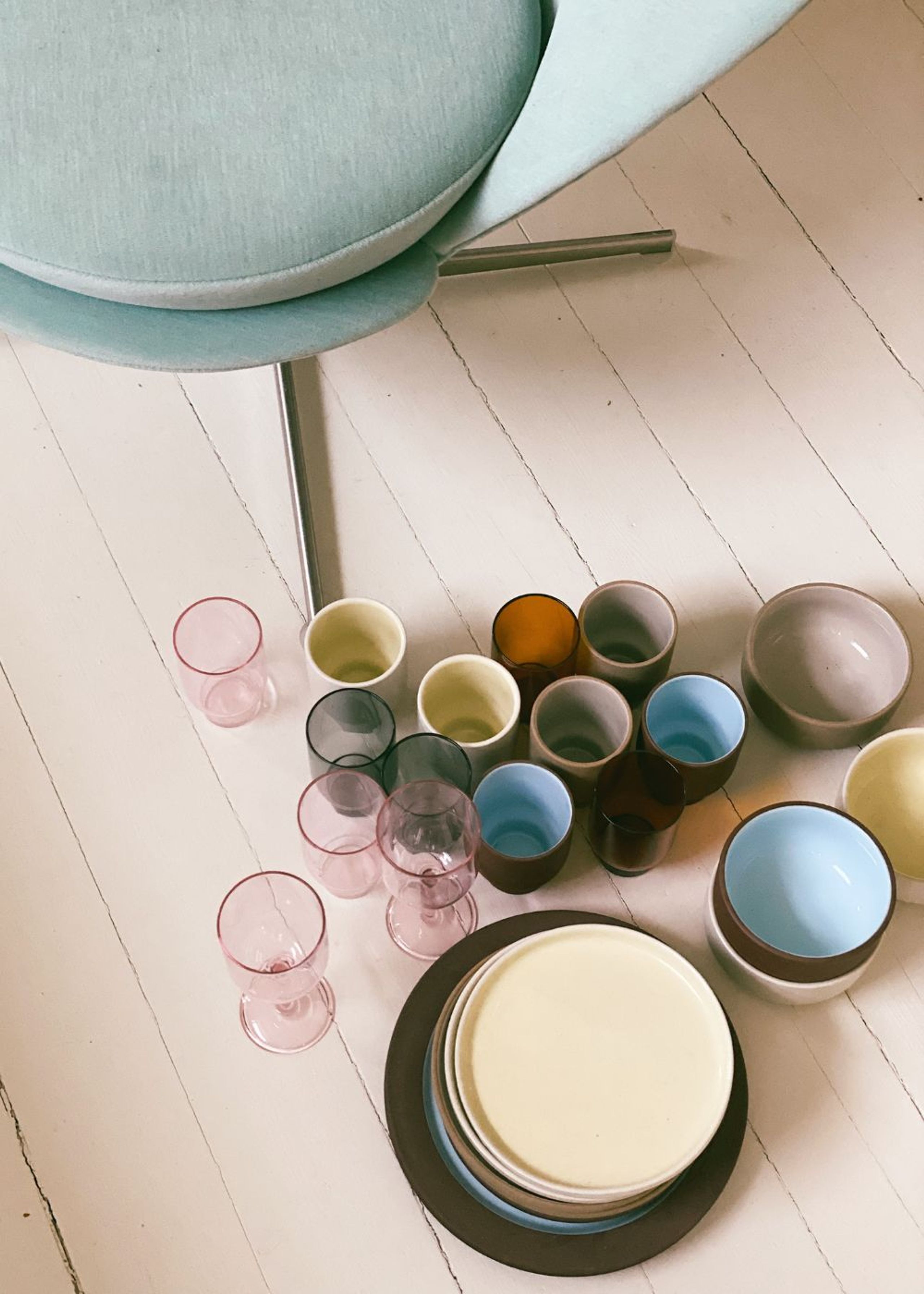 Studio About - Tasse - Clayware Cup - Tall - 2 pcs - Terracotta/Blue