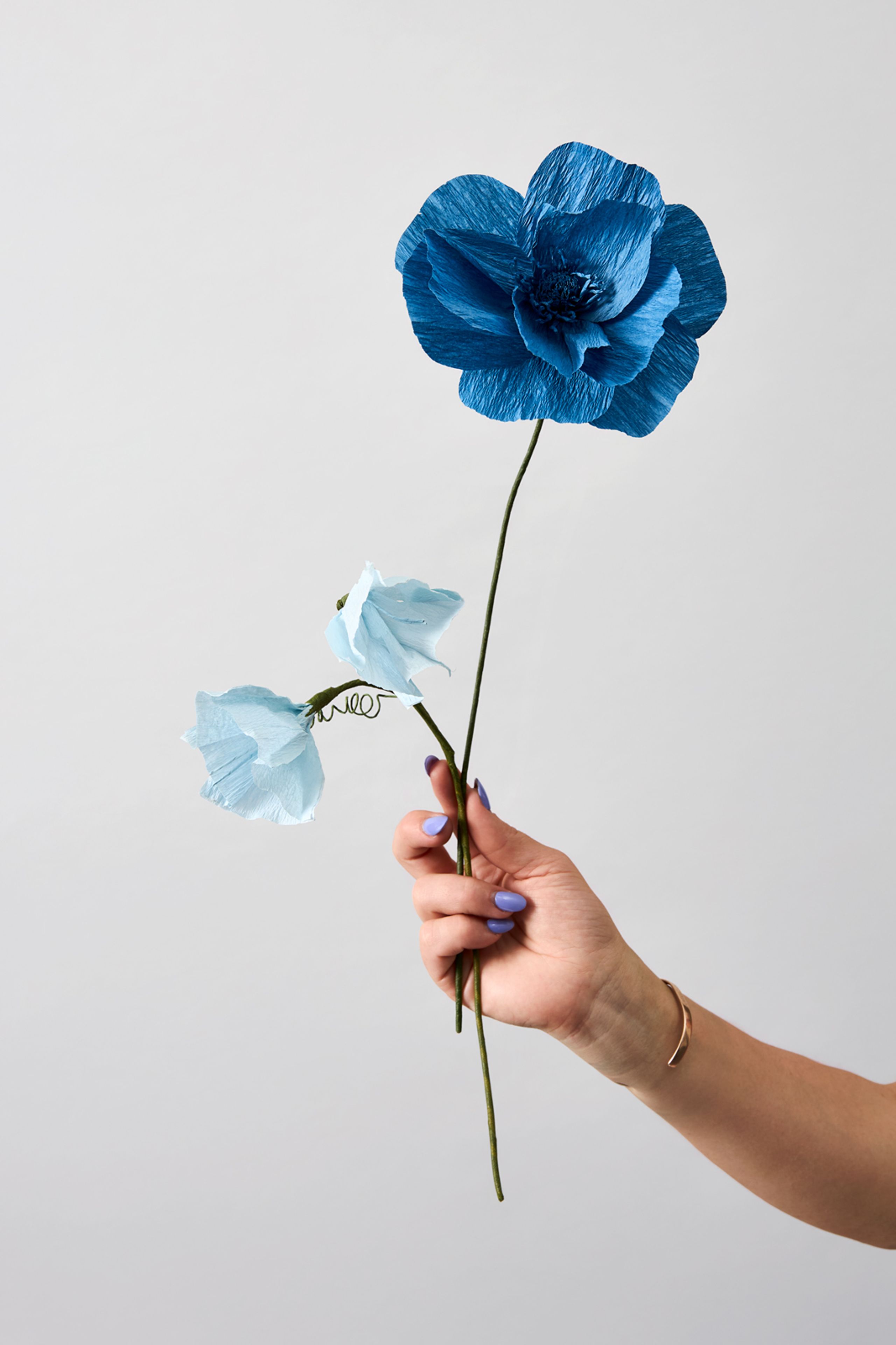 Studio About - Paper Flowers - Paper Flower, Himalayan Poppy - Blue