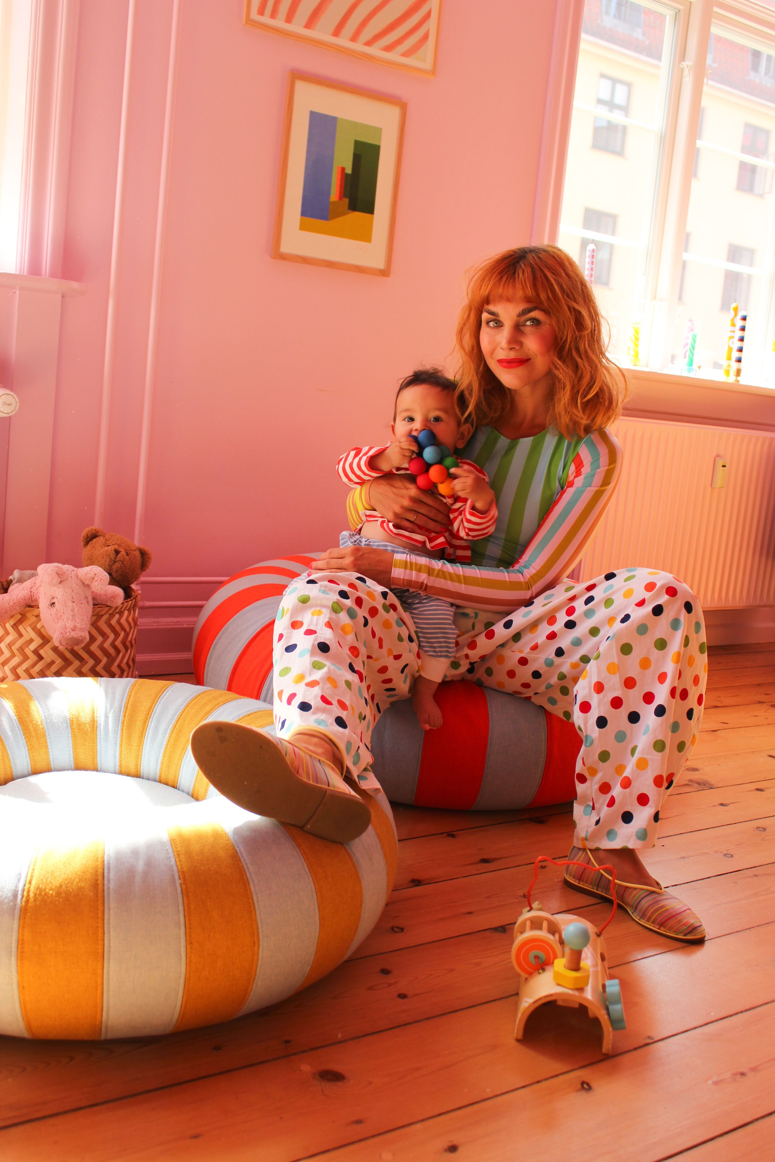 Studio About - Pouf - Float / By Mikkel Lang Mikkelsen - Blue/Ochre - Small