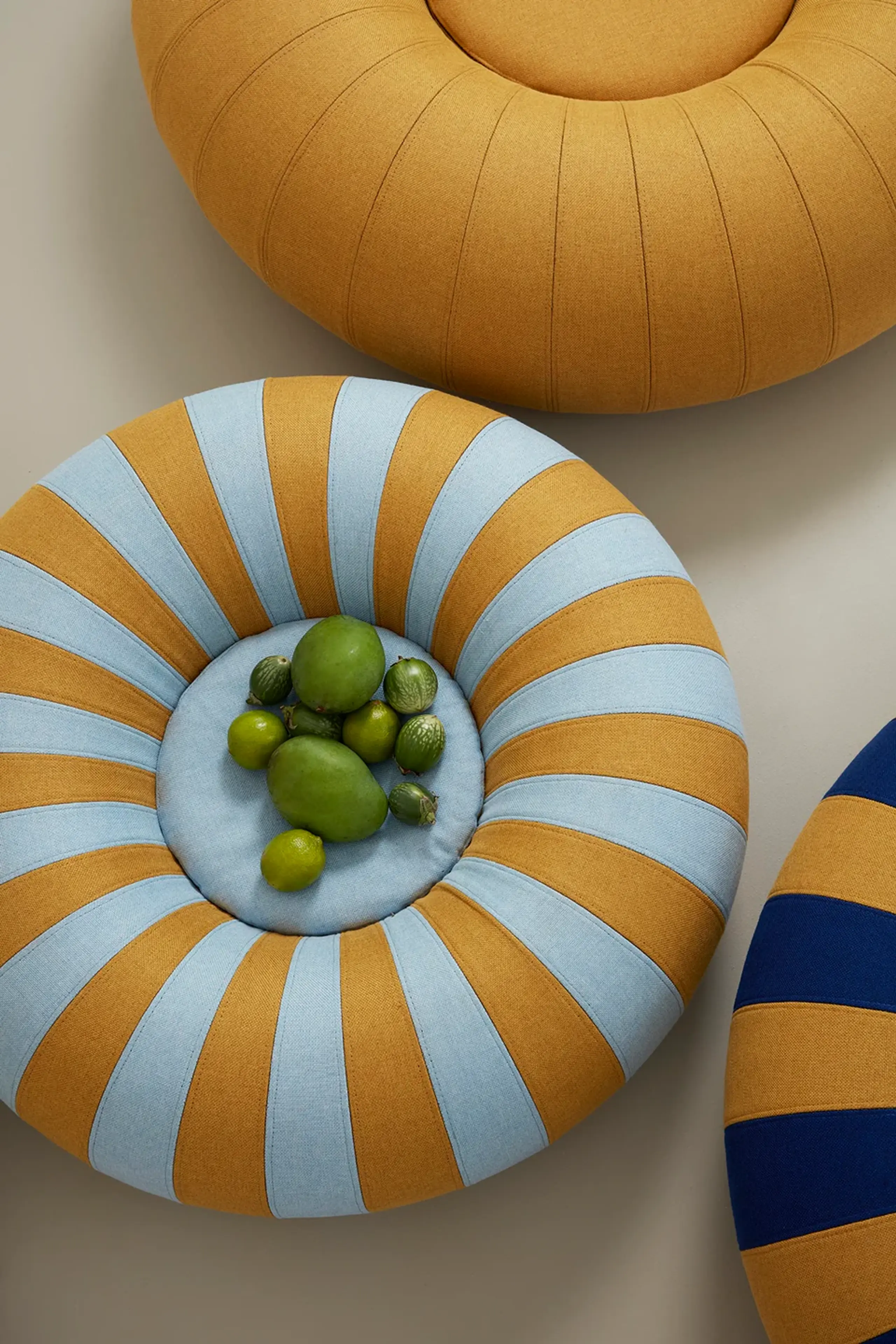 Studio About - Pouf - Float / By Mikkel Lang Mikkelsen - Blue/Ochre - Small