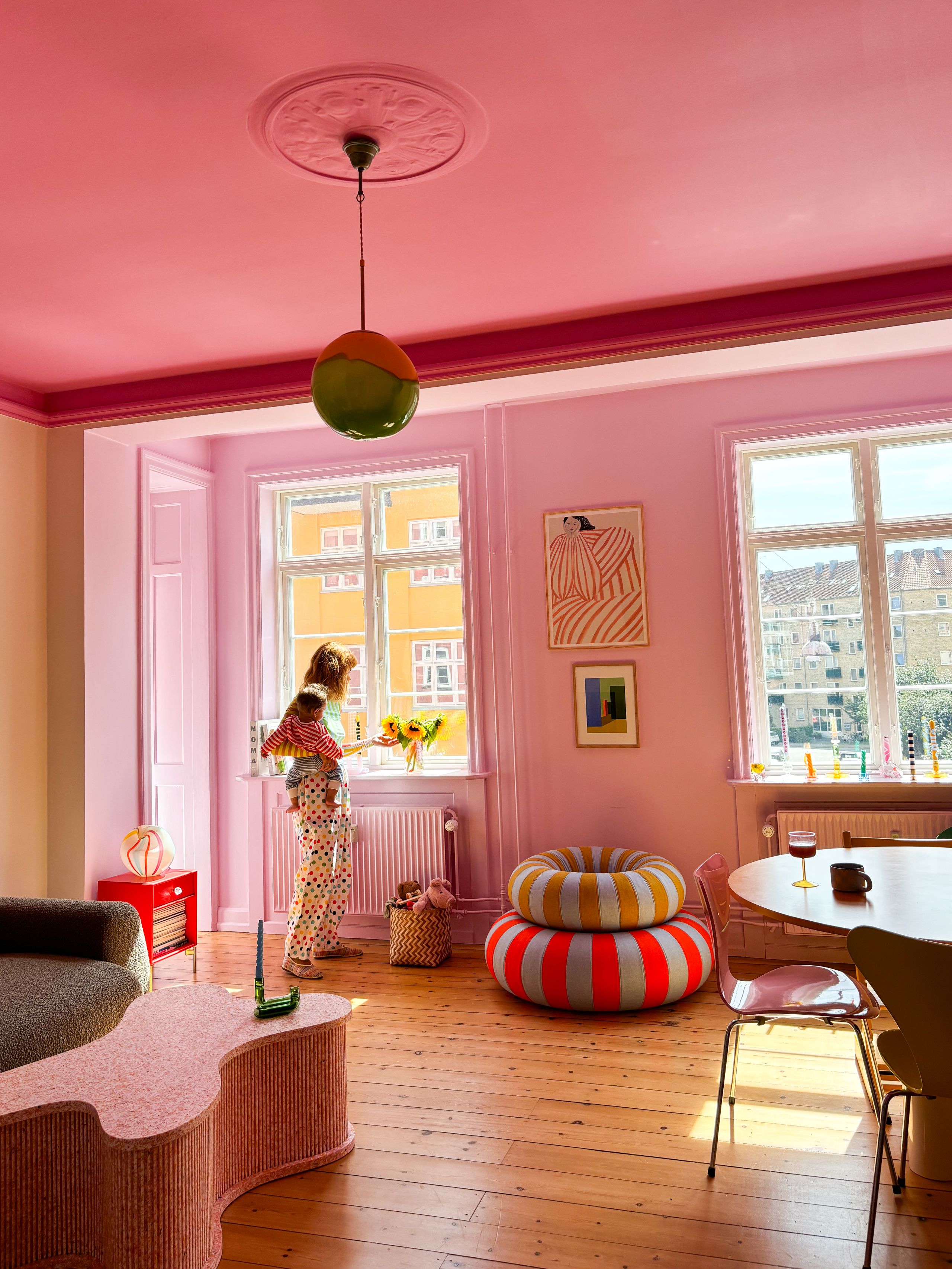 Studio About - Pouf - Float / By Mikkel Lang Mikkelsen - Blue/Ochre - Small