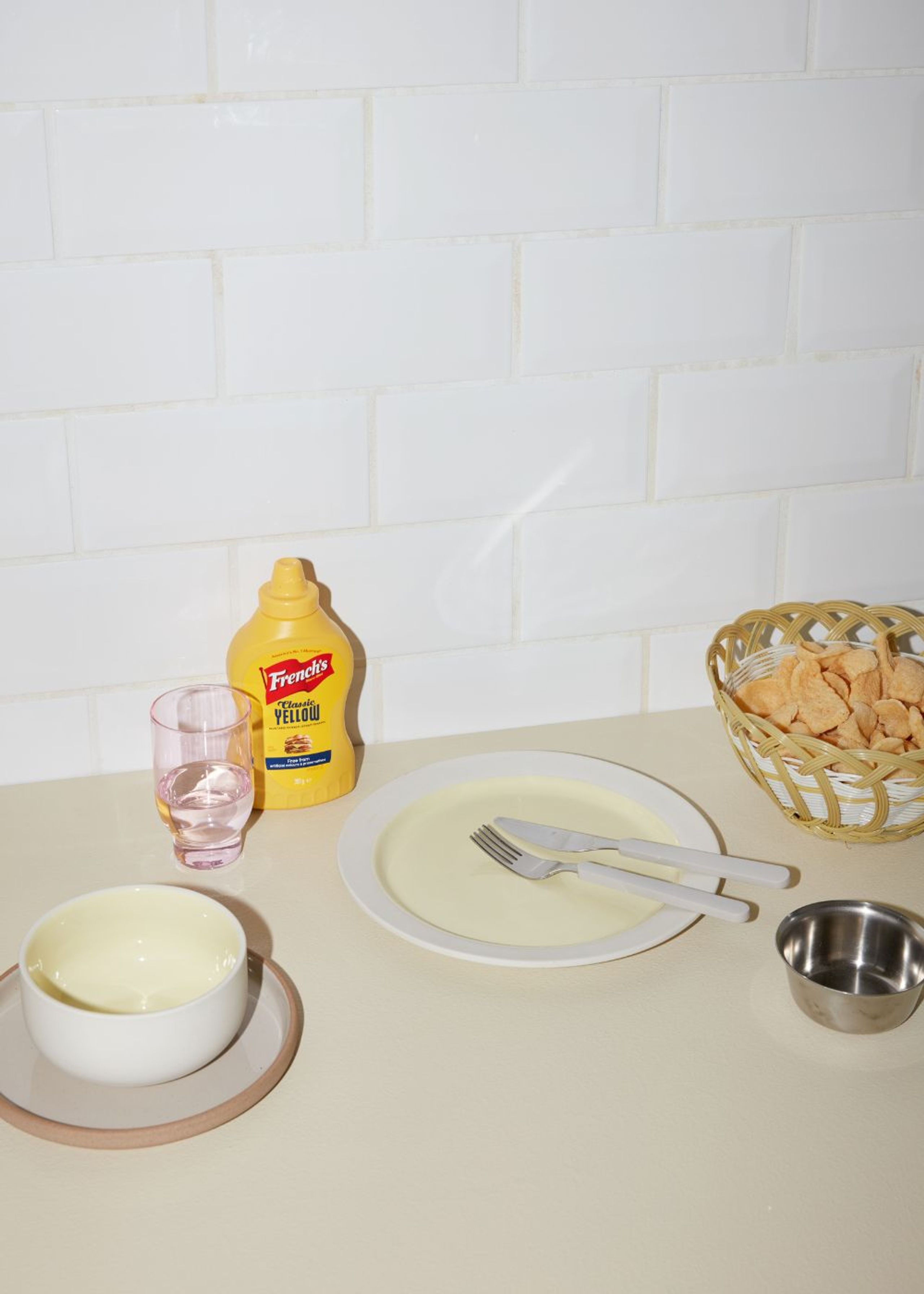 Studio About - Plate - Clayware Plate - Large - 2 pcs - Ivory/Yellow