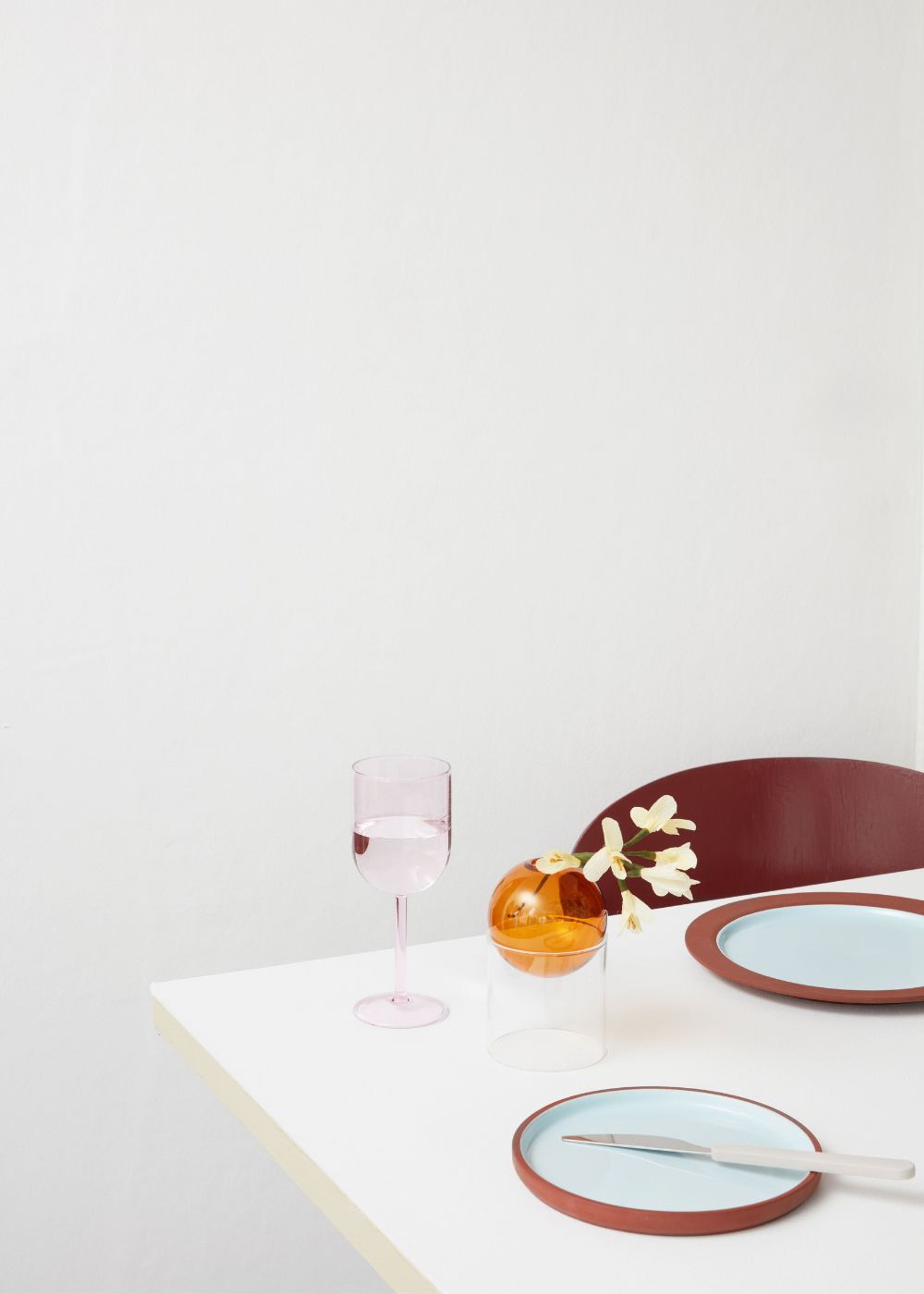 Studio About - Tallerken - Clayware Plate - Large - 2 pcs - Terracotta/Blue