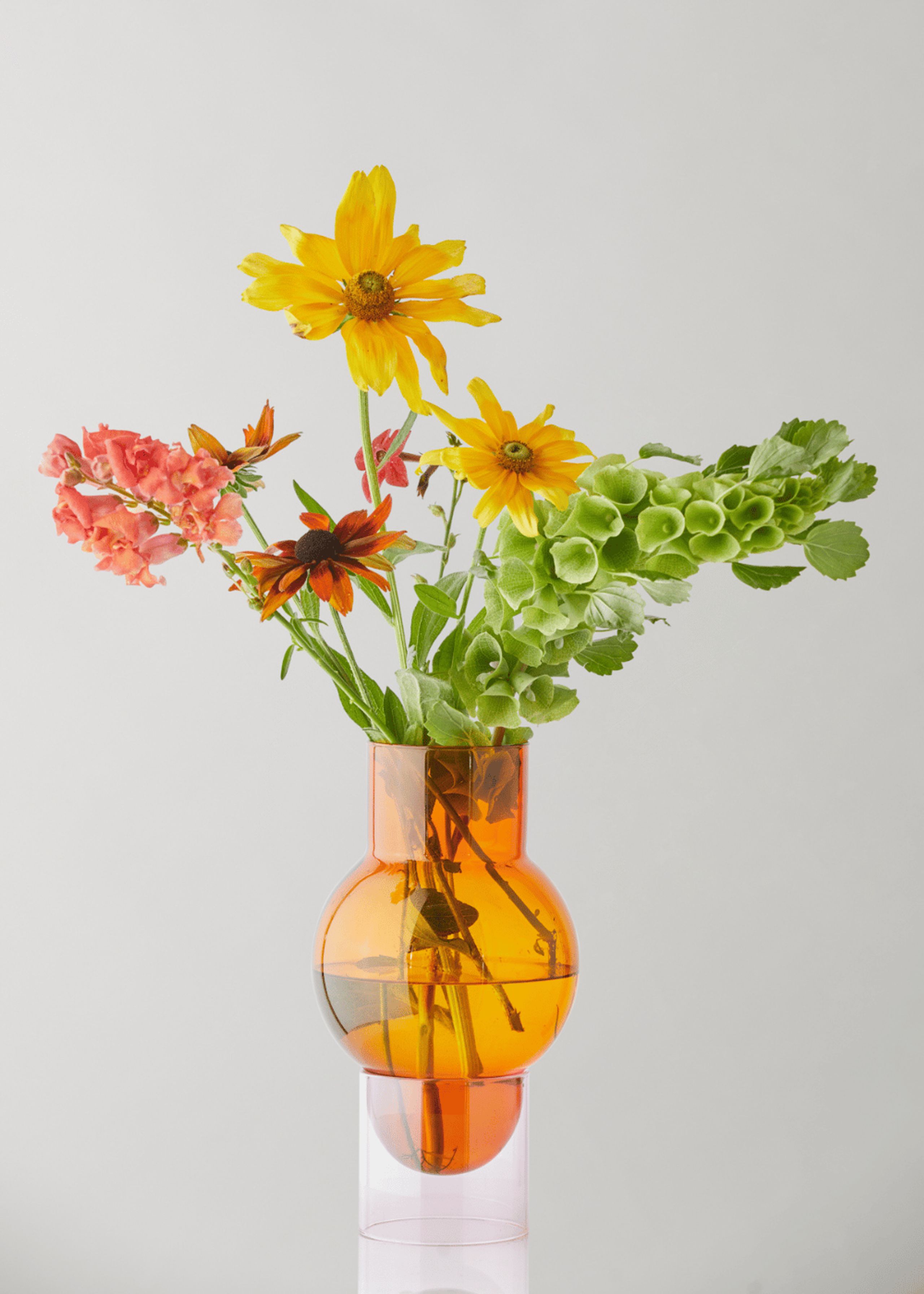 Studio About - Vase - BUBBLE TUBE, LARGE - Amber