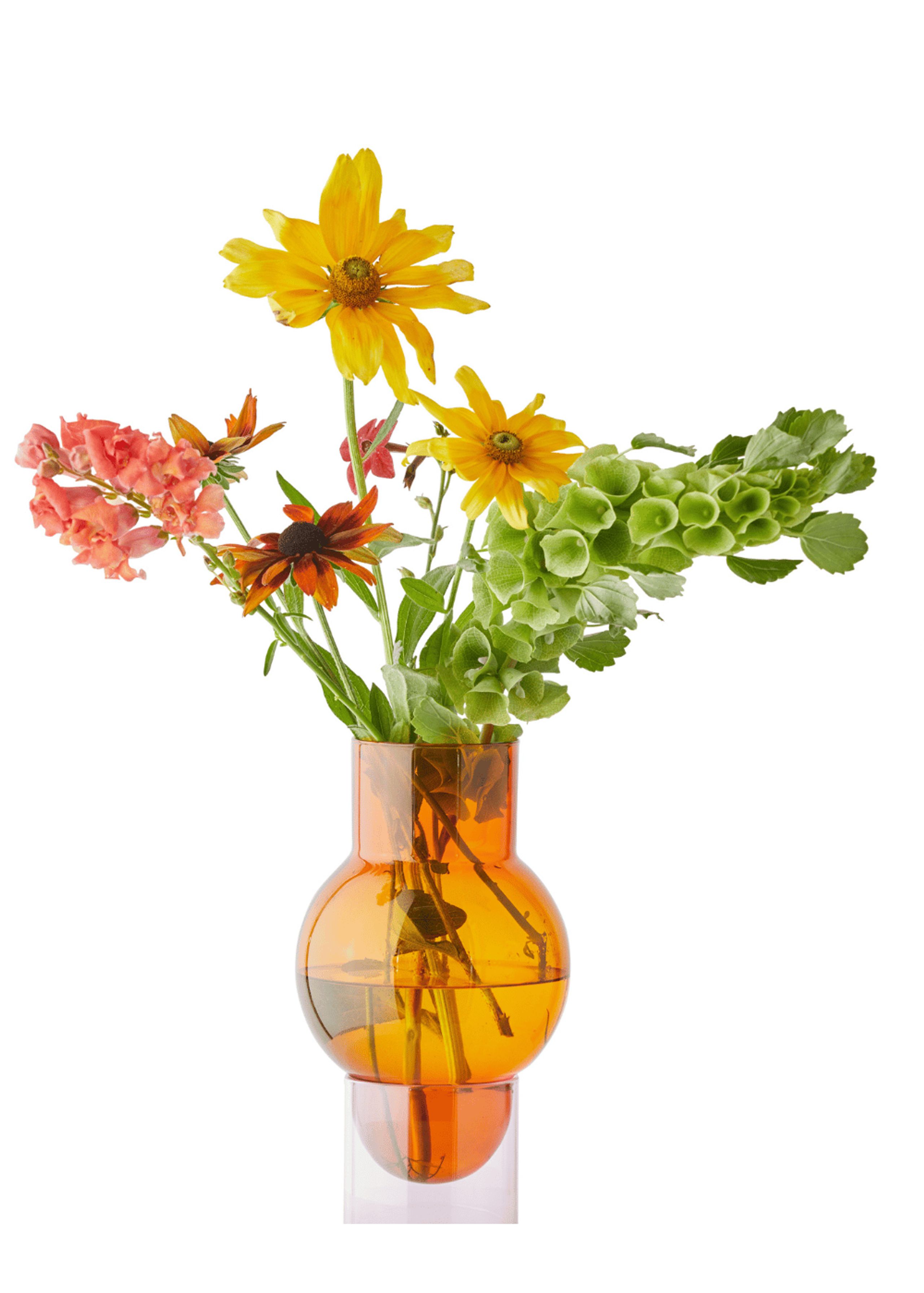 Studio About - Vase - BUBBLE TUBE, LARGE - Amber