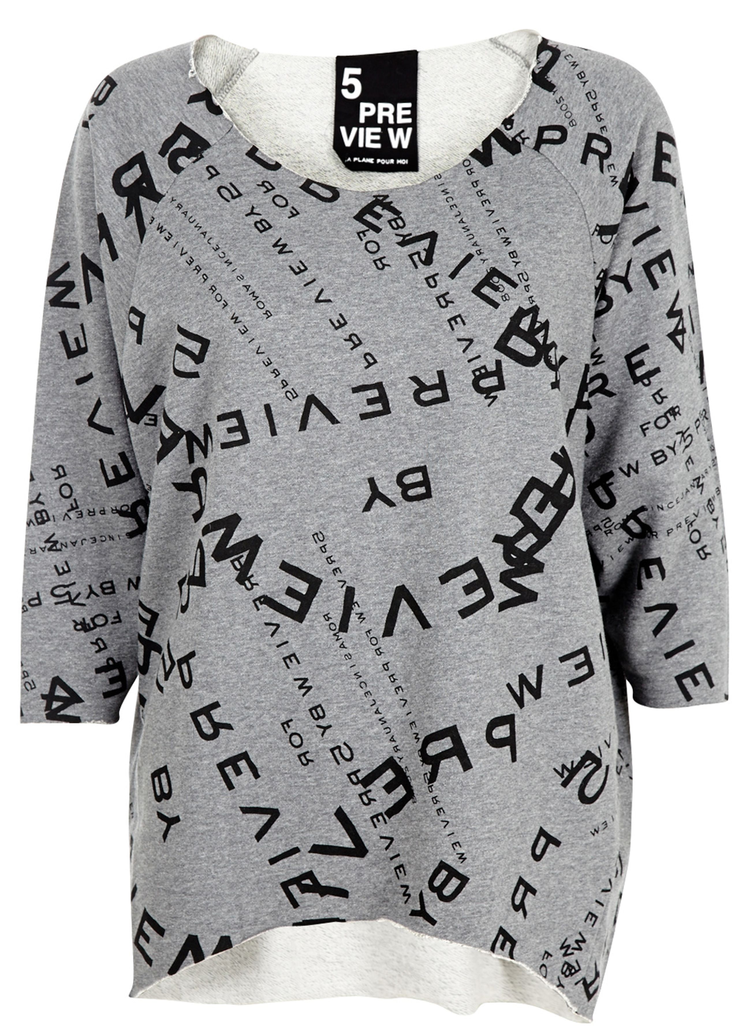 5Preview - Sweatshirt - Sweat w. 5 Preview Print - Lysegrå