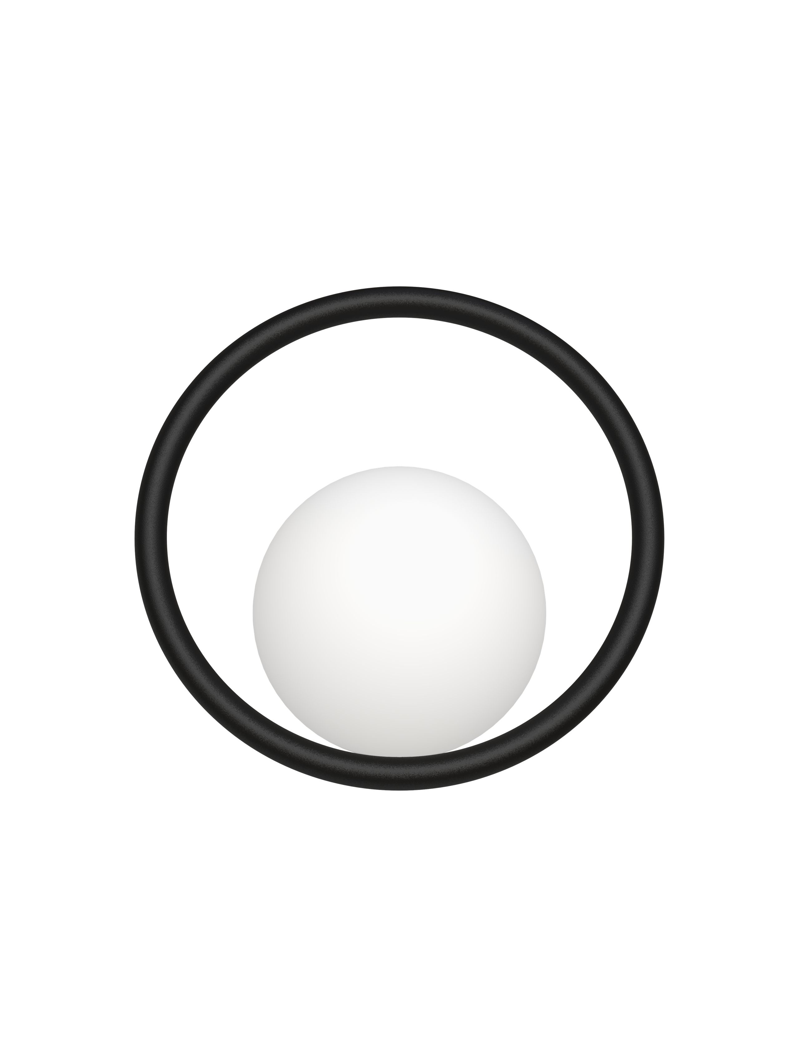 Swedish Ninja - Lampada da parete - Hula Hoop Wall Lamp - Cord, Switch, & Plug - Ninja Black