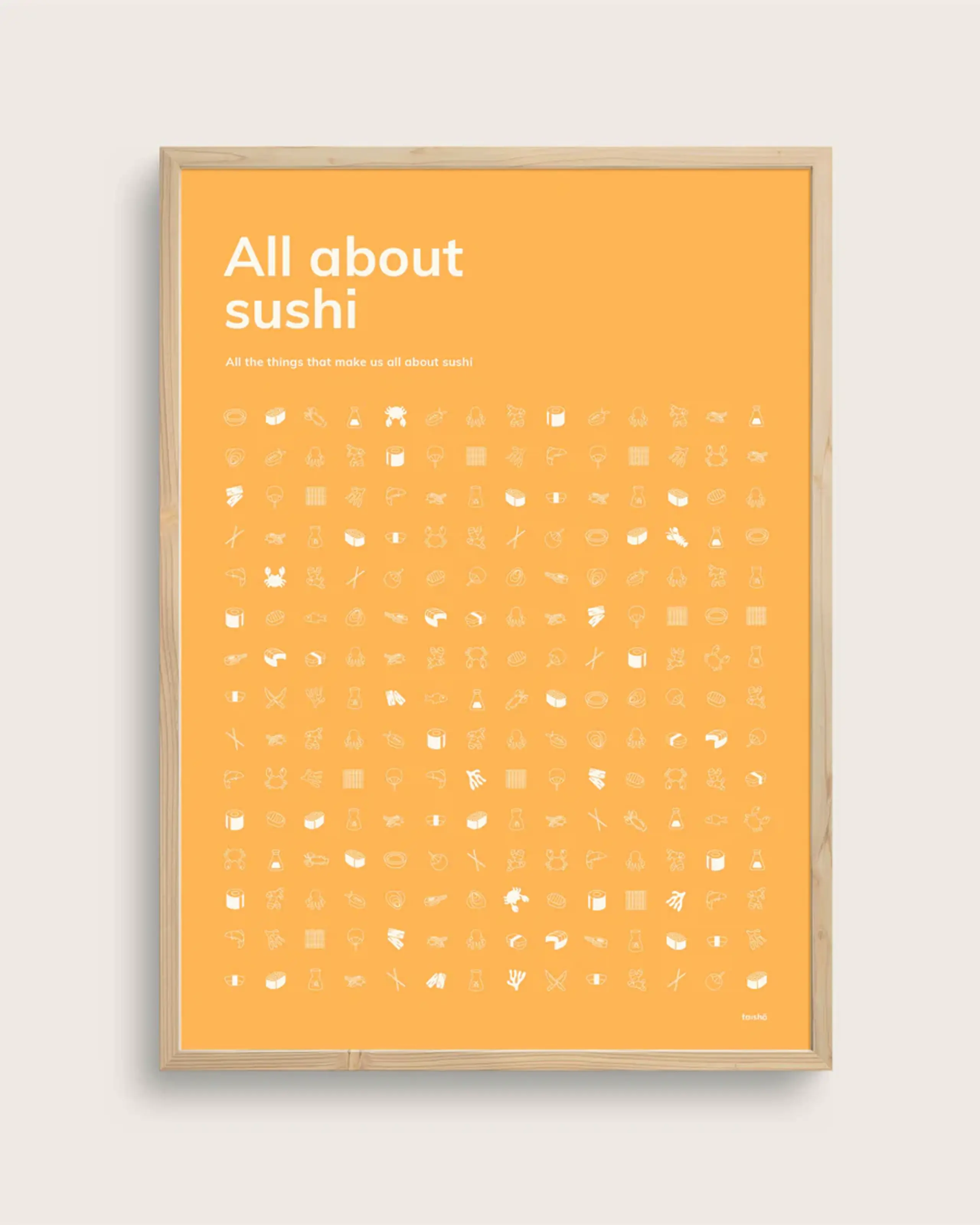 Taishō - Poster - All About Sushi - Orange Yellow