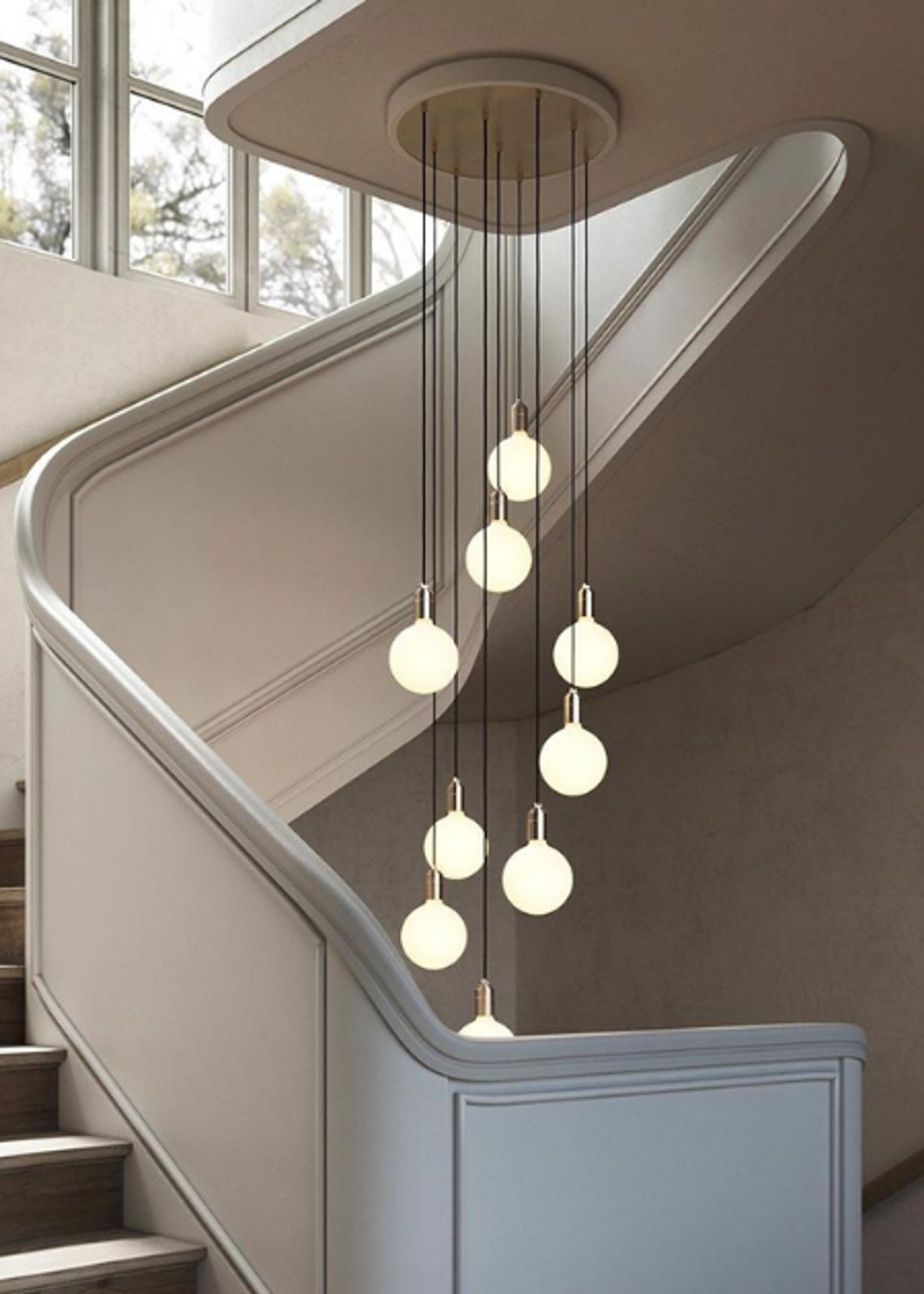 Tala - Lampada - Nine Pendant / Large / Sphere IV - Brass/White