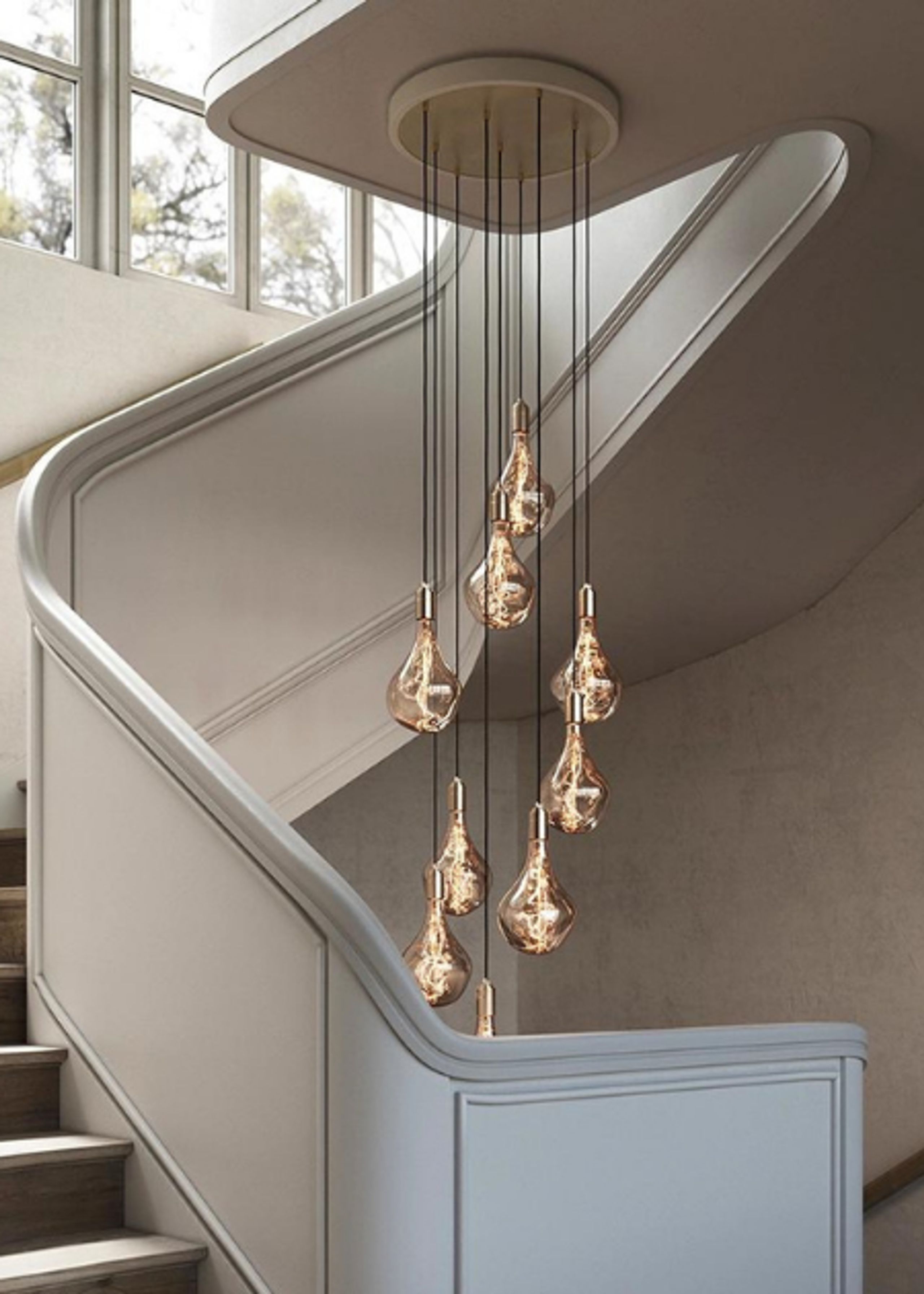 Tala - Lampe - Nine Pendant / Large / Voronoi II - Brass/White