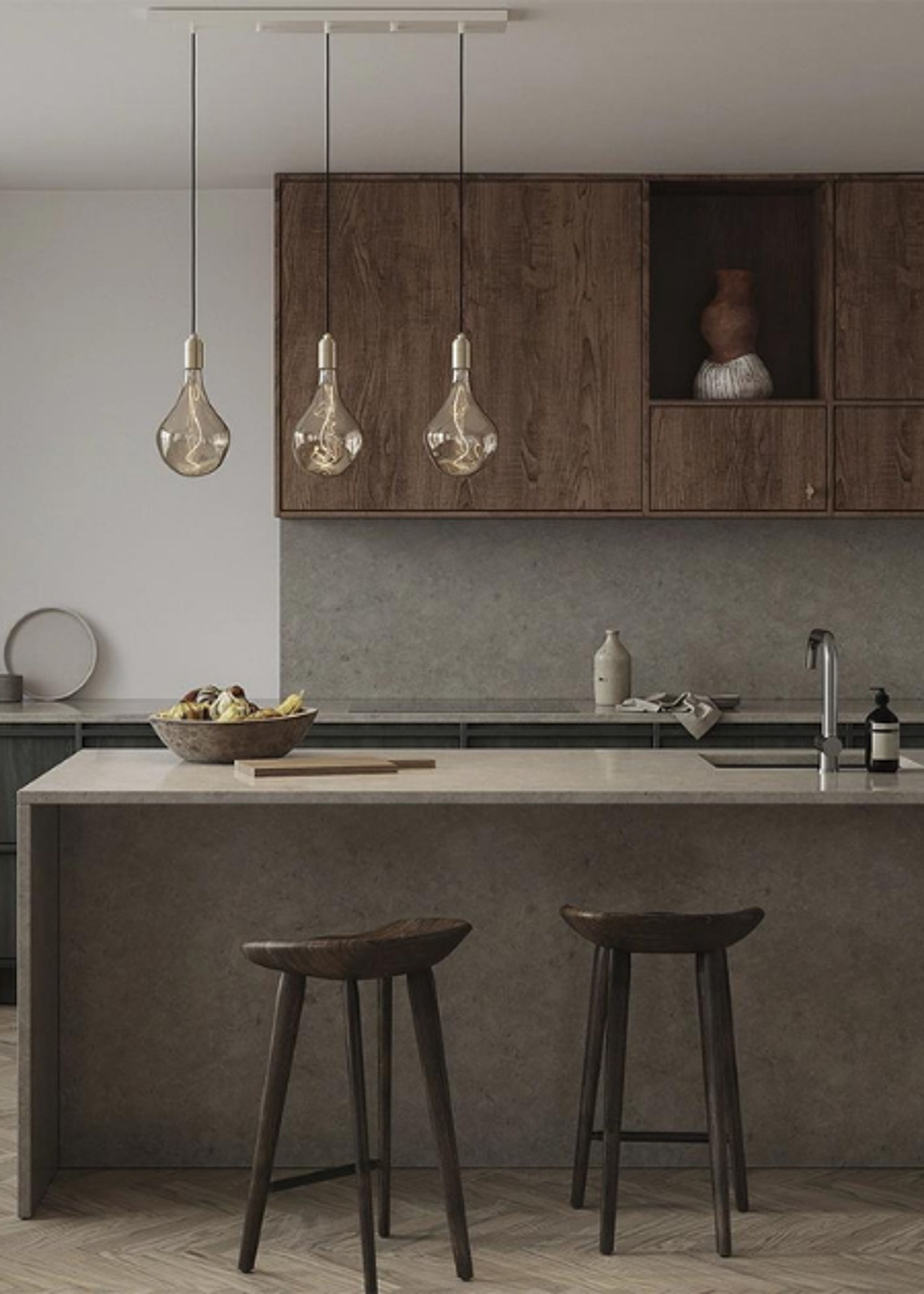 Tala - Lampe - Triple Linear Pendant - Brass/White