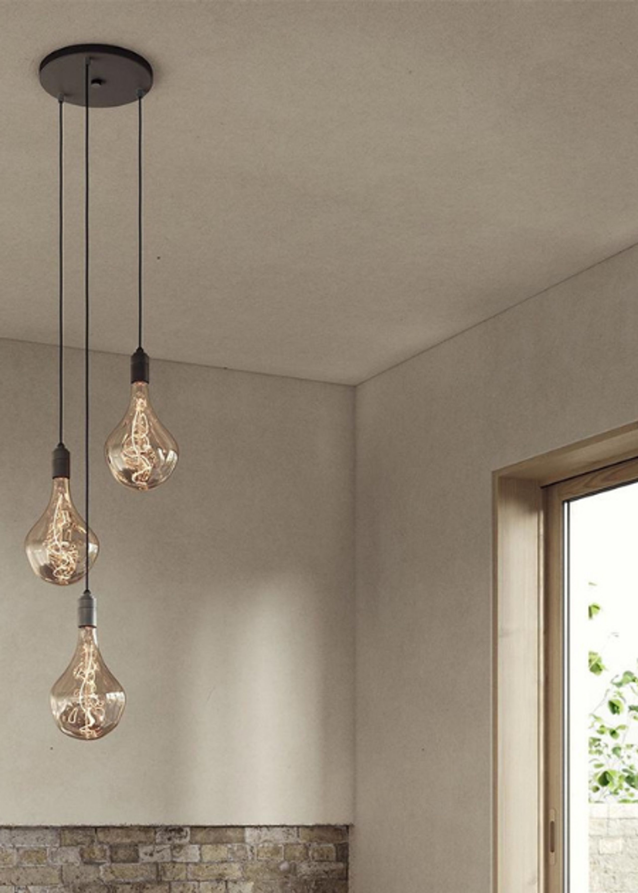 Tala - Lampe - Triple Pendant - White/Black - Voronoi II - Graphite/Black