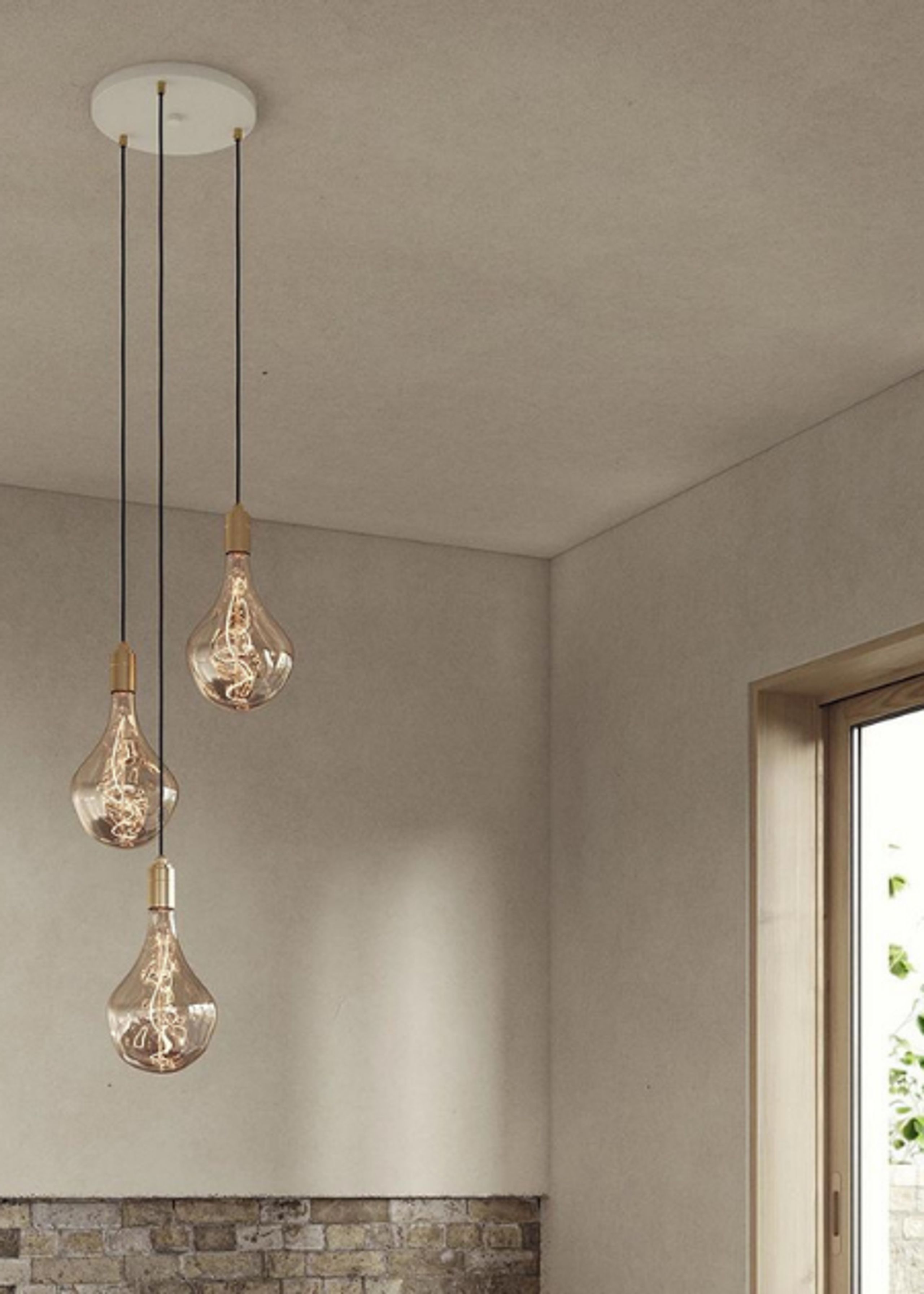 Tala - Lampe - Triple Pendant - White/Black - Voronoi II - Oak/White