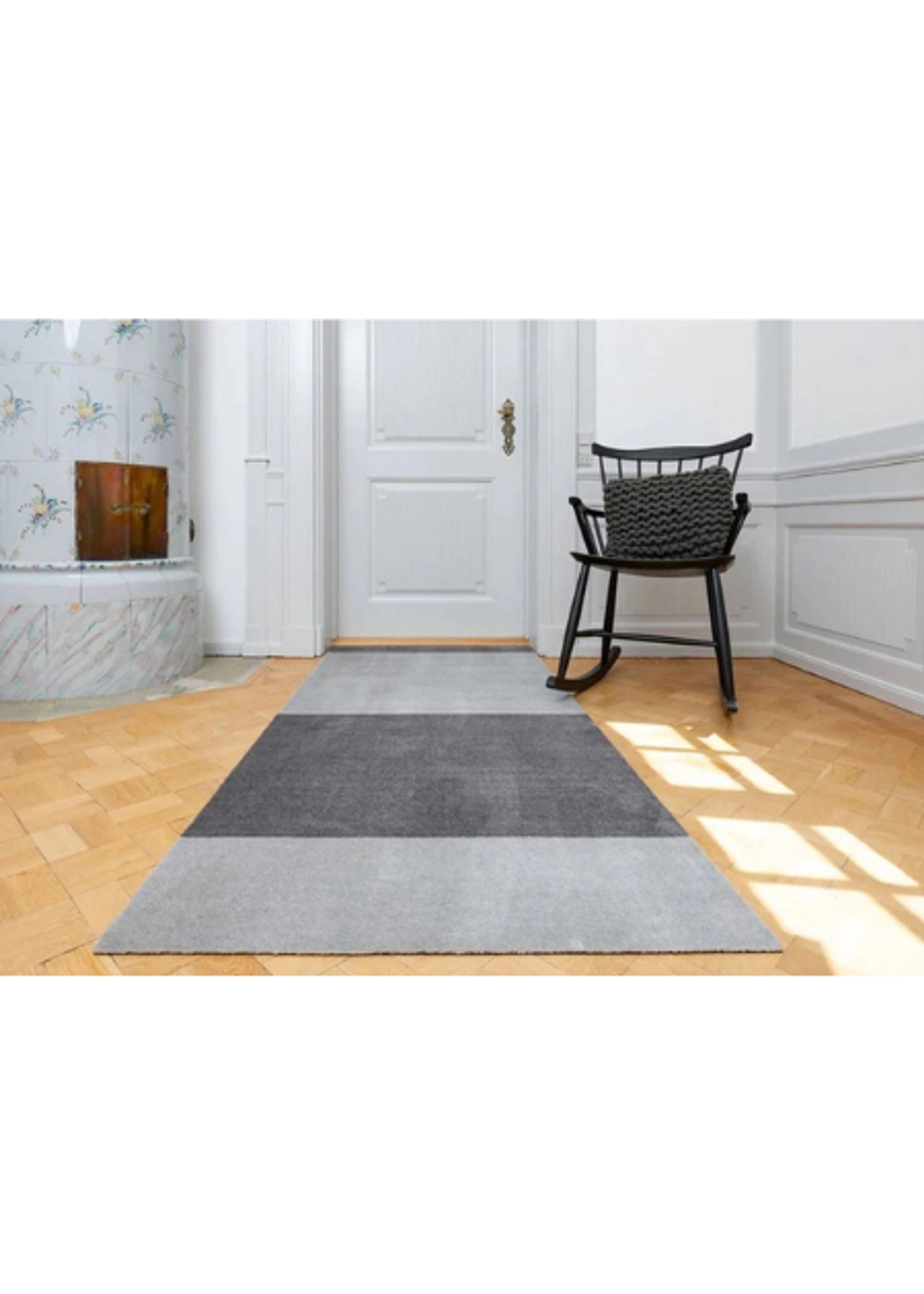 Tica Copenhagen - Rug - STRIPES HORIZON - Steelgrey/Light Grey