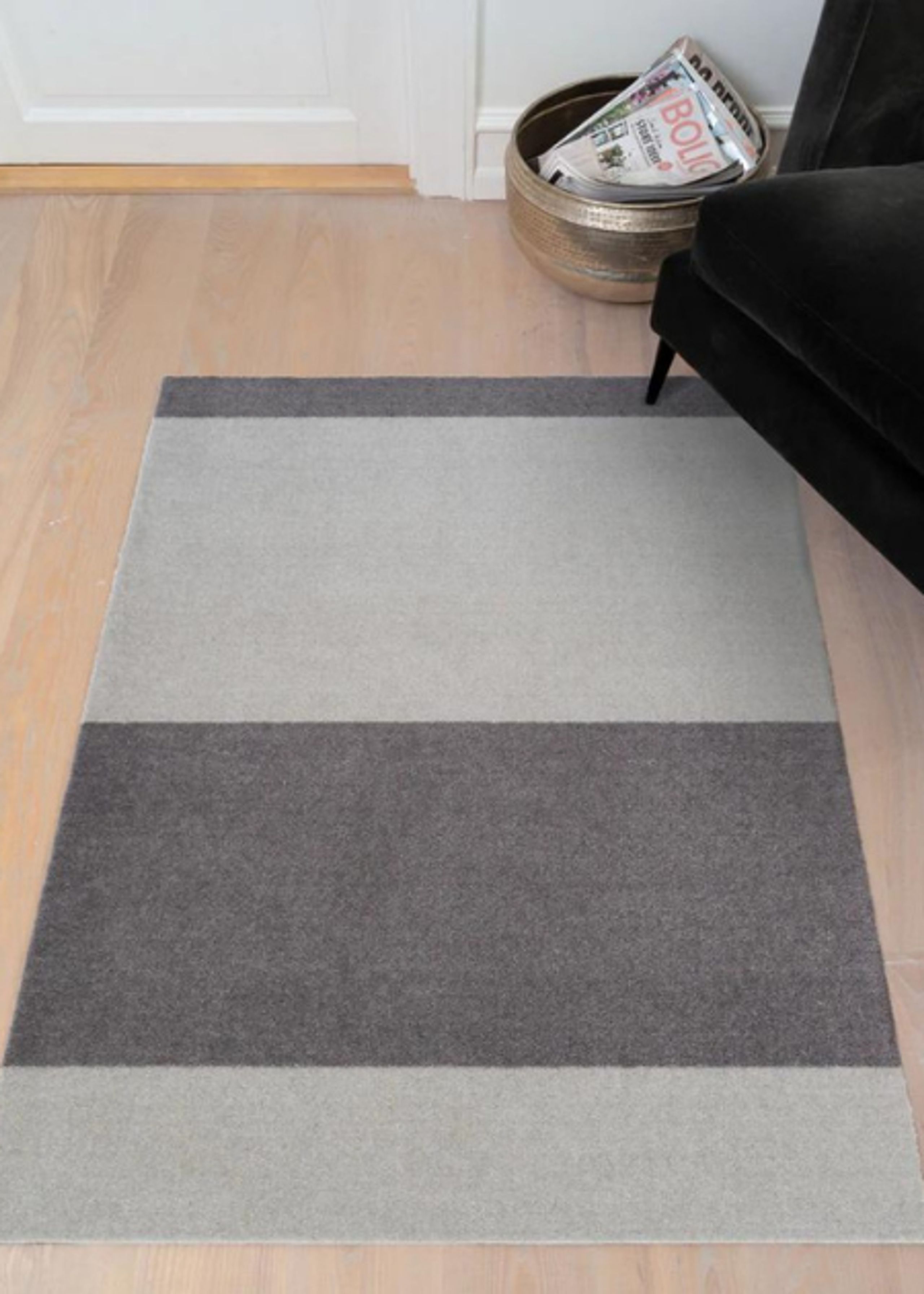 Tica Copenhagen - Rug - STRIPES HORIZON - Steelgrey/Light Grey