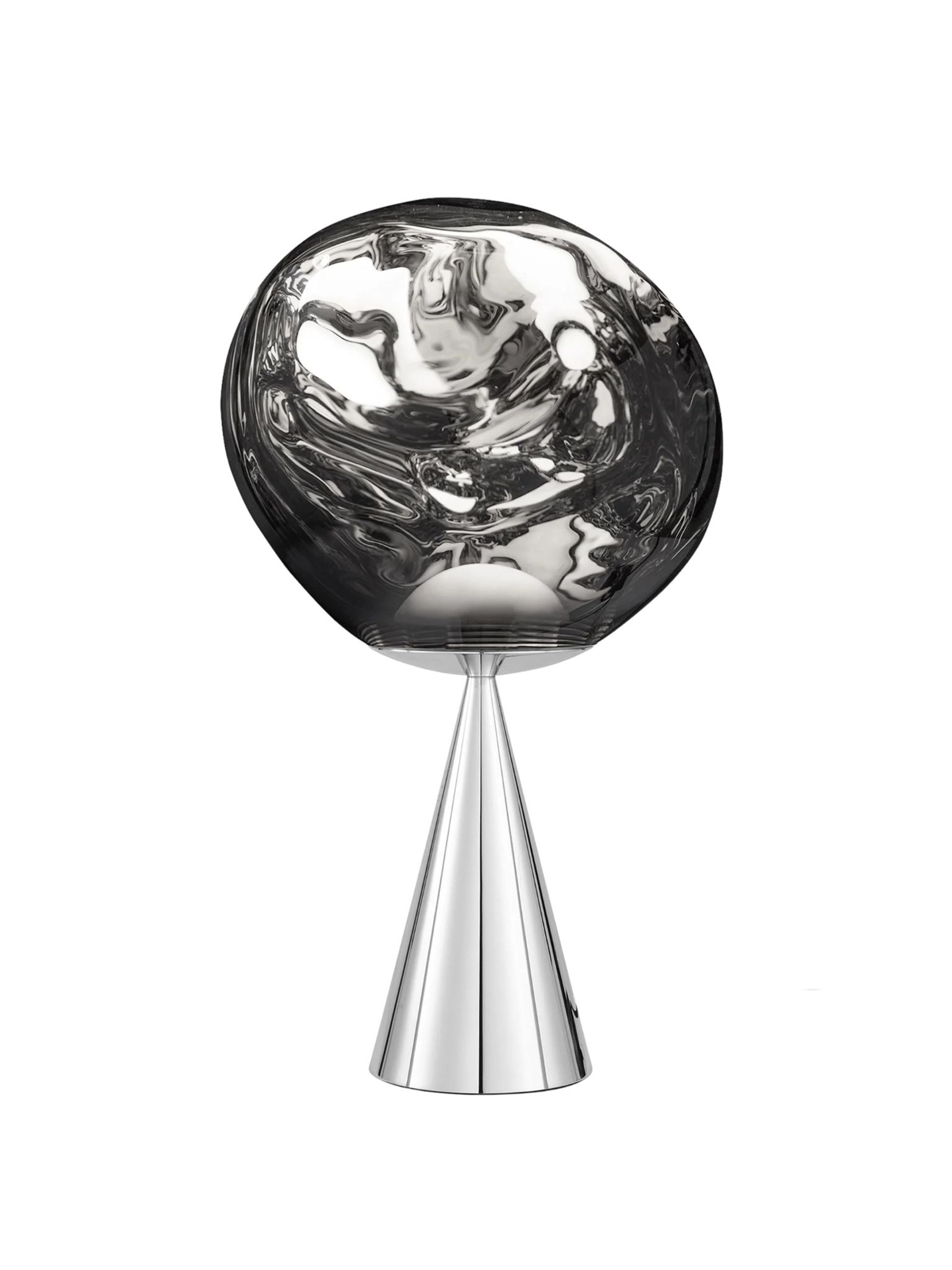 Tom Dixon - Lampa stołowa - Melt Cone Fat Table Led - Mirrored, Polished Silver