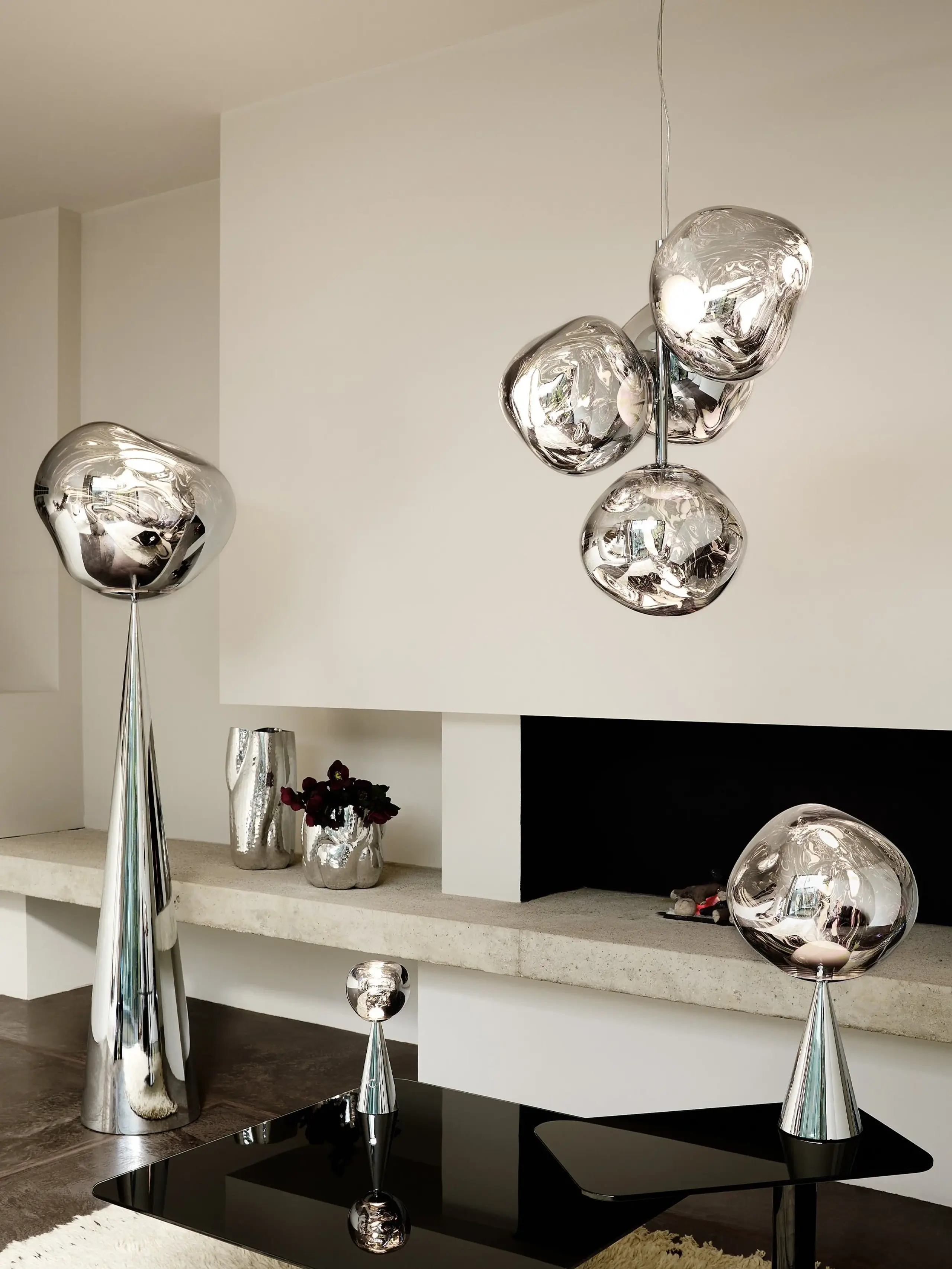 Tom Dixon - Lampa stołowa - Melt Cone Fat Table Led - Mirrored, Polished Silver