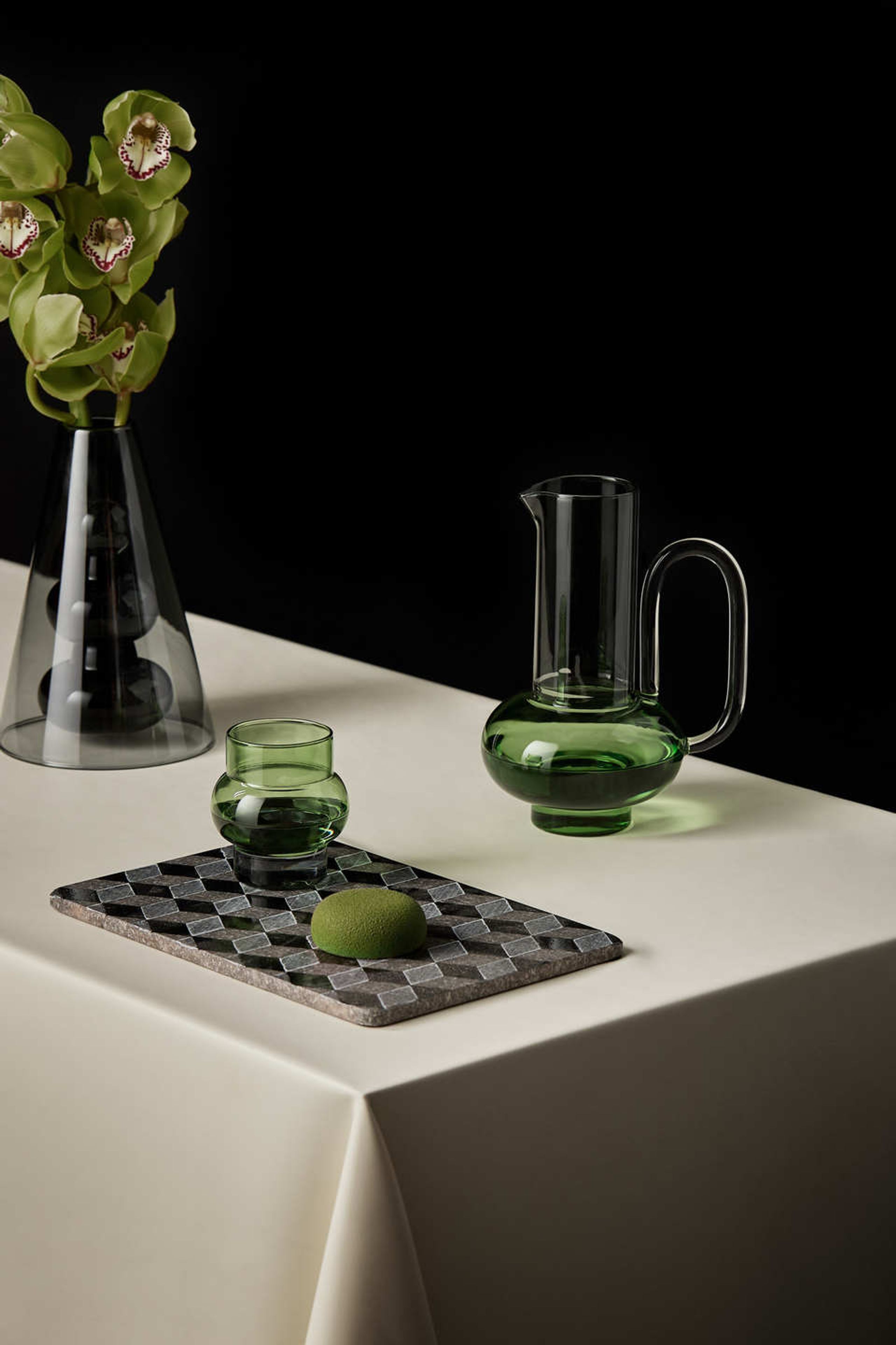 Tom Dixon - Glas - Bump Short Glasses - Clear / Green - 2 pcs