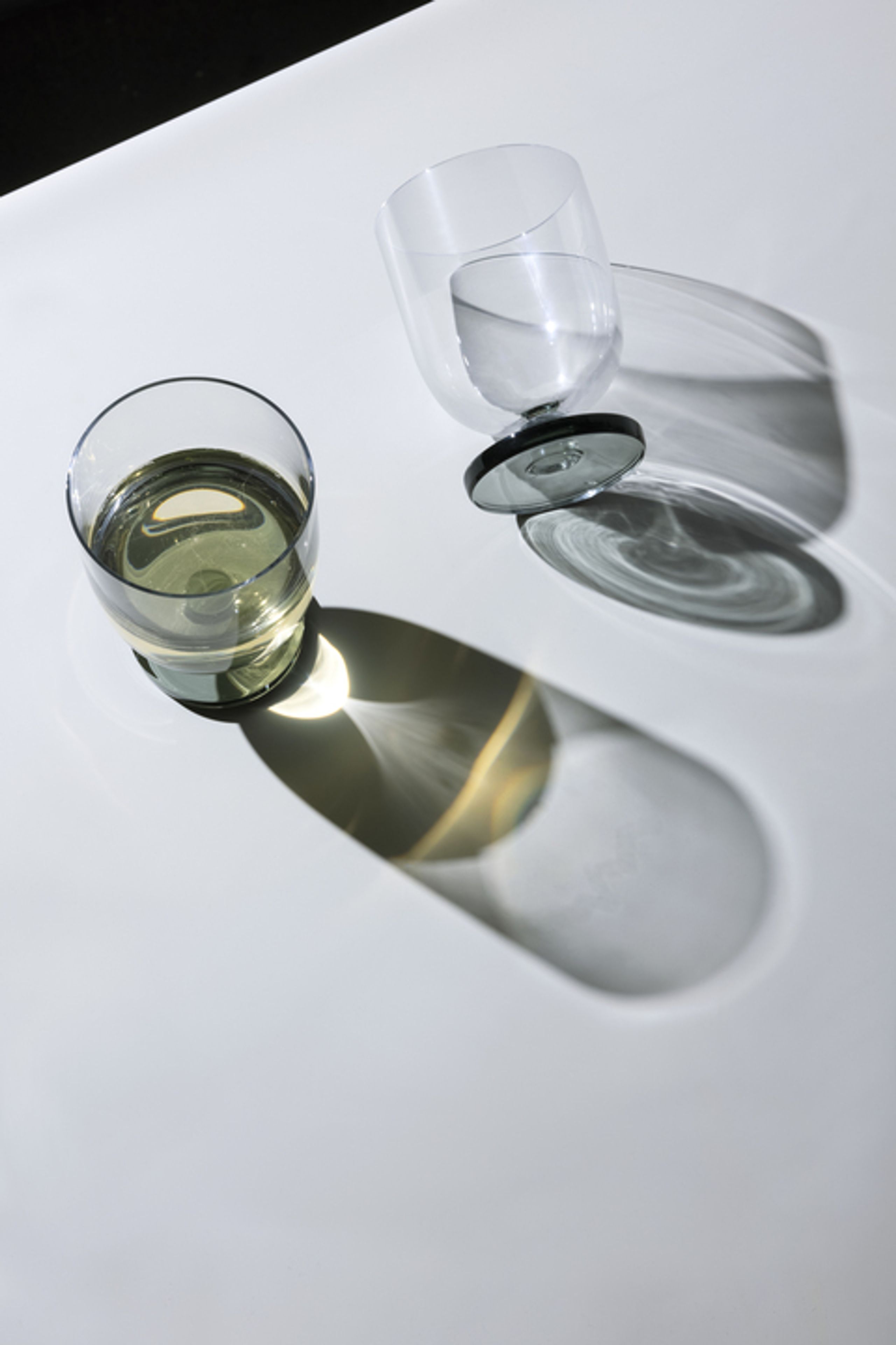 Tom Dixon - Glass - Puck Water Tumblers - Clear / Smoke - 2 pcs